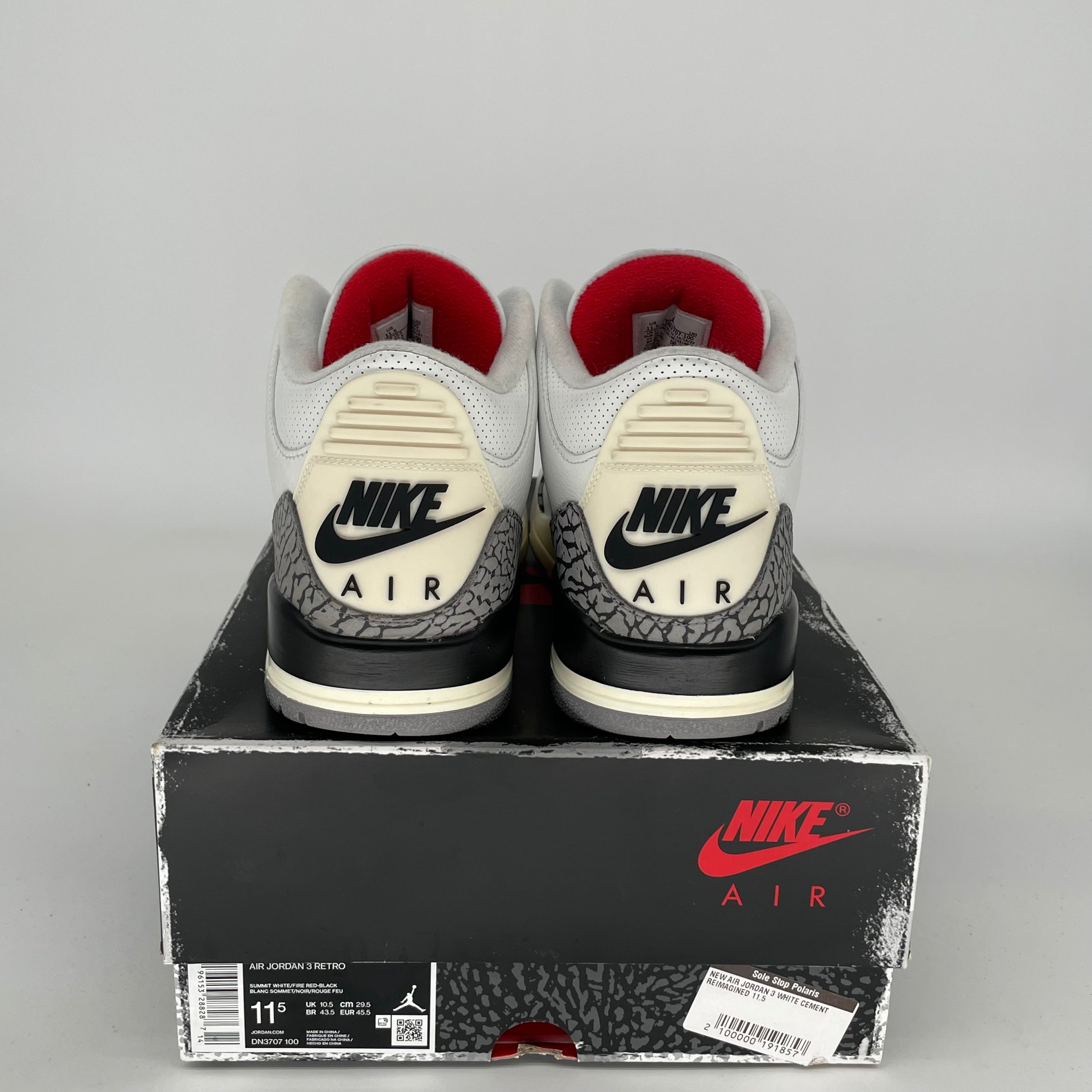 AIR JORDAN 3 White Cement Reimagined Retro Sneakers - Men's Size 11.5 (DN3707-100) | Authentic Basketball Shoes for Streetwear & Casual Outfits