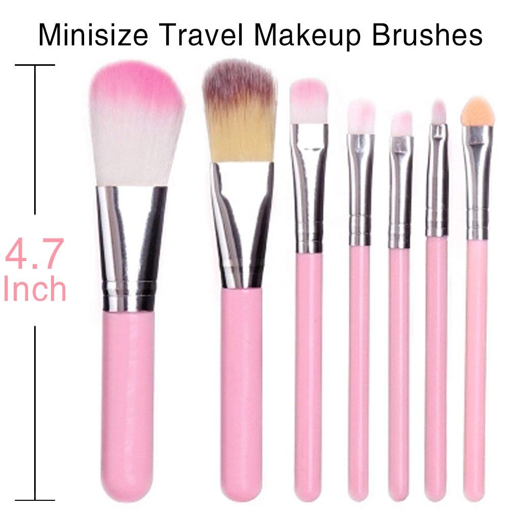 Khelni 6171 Professional 7-Piece Makeup Brush Set with Cosmetic Kit - Pink Makeup Essentials for Women | Perfect for Daily Beauty Routine, Bridal Makeup & Travel