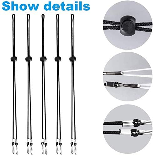 5 Pack Adjustable Face Mask Lanyards - Comfortable Neck Strap for Kids & Adults - Perfect for School, Work & Travel