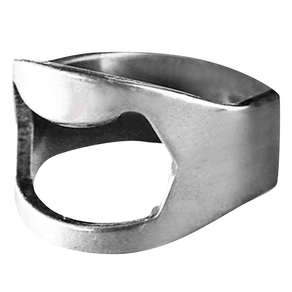 Men's Stainless Steel Bottle Opener Ring - Durable Colored Hollow Design, Multifunctional Fashion Jewelry for Gifts (Father's Day, Weddings, Parties) | Perfect for Outdoor, Travel & Daily Use