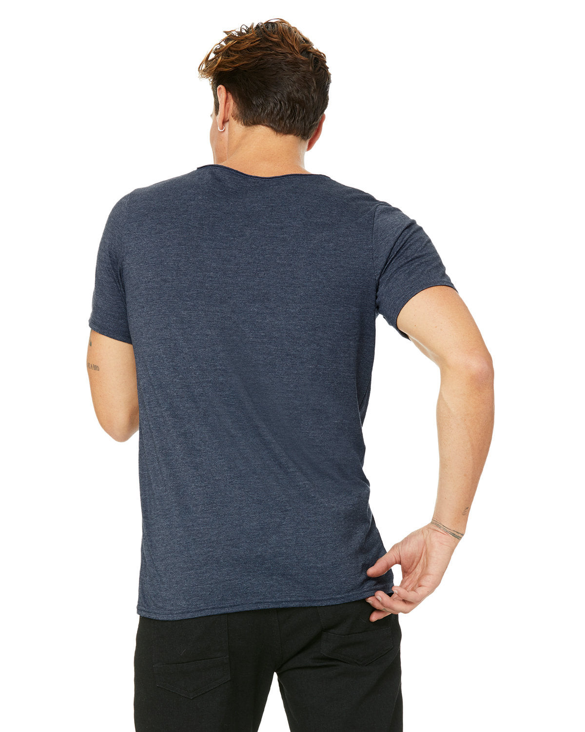 Bella + Canvas B3014 Men's Jersey Raw Neck T-Shirt - Soft Cotton Crewneck Tee for Casual Wear, Gym & Everyday Outfits