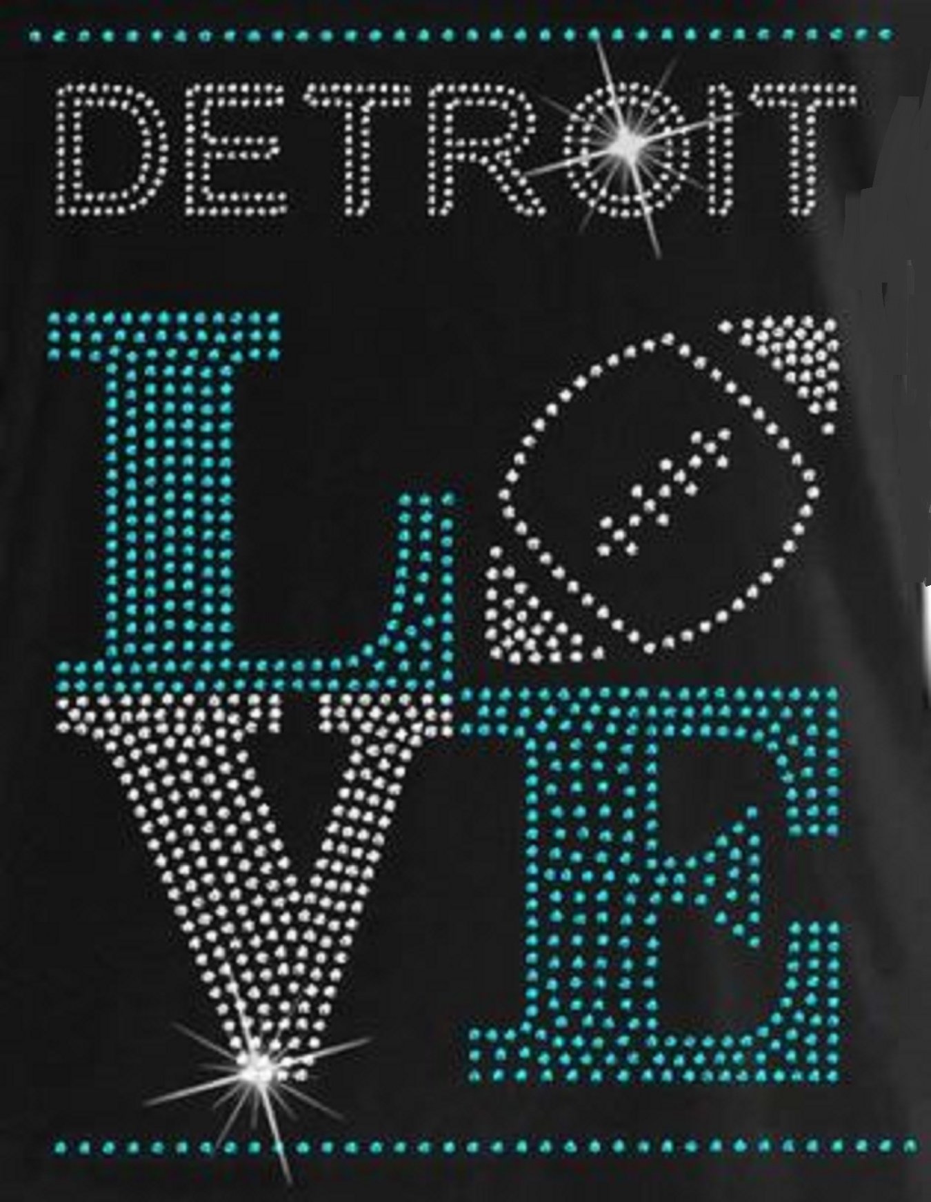 Detroit Lions Rhinestone Iron-On Transfer for T-Shirts & Apparel - DIY Custom Team Logo Decoration for Football Fans & Gameday Outfits