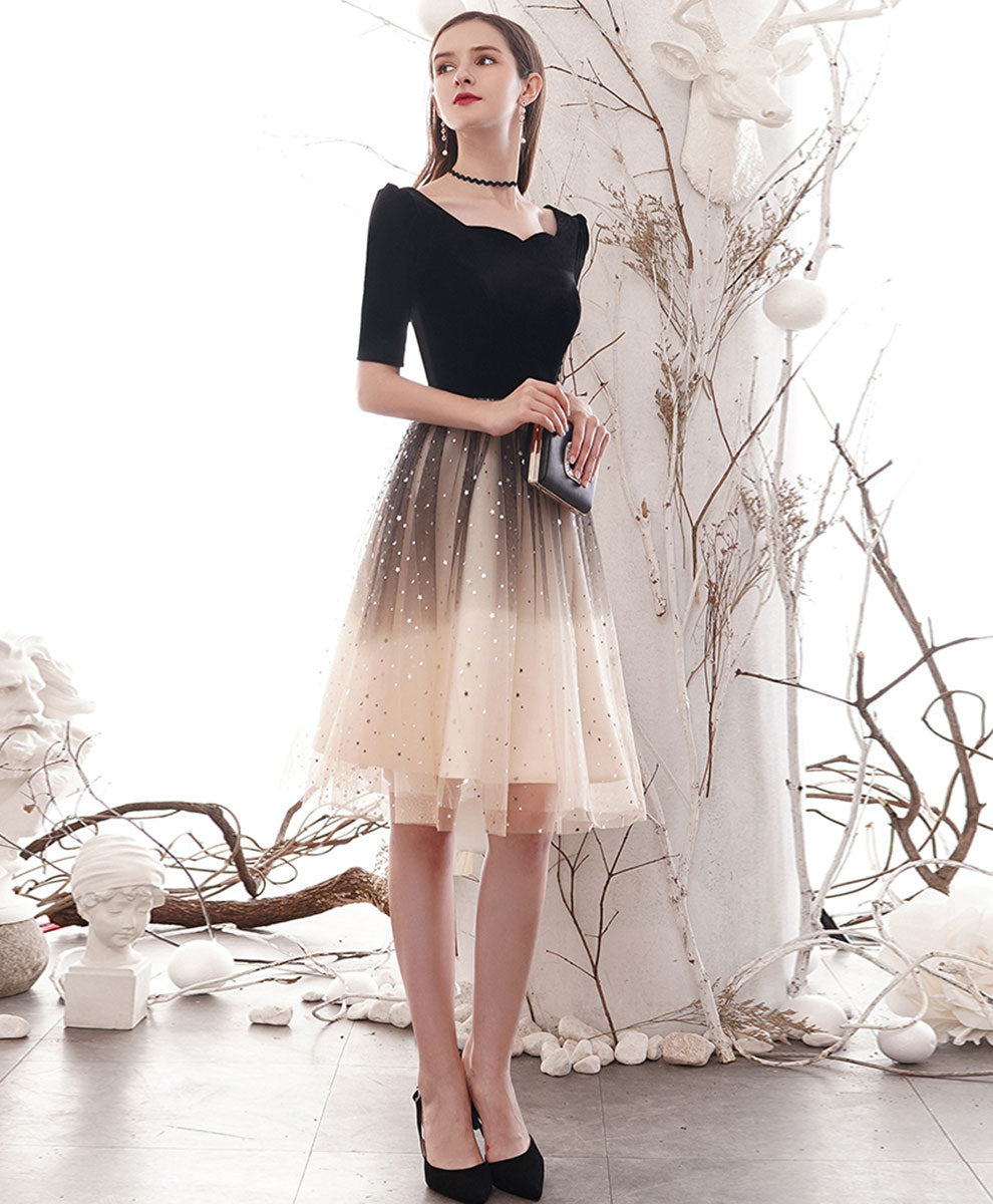 Sparkling Champagne Sequin Short Prom Dress for Homecoming - Elegant Party Dress for Dances, Formals & Special Occasions