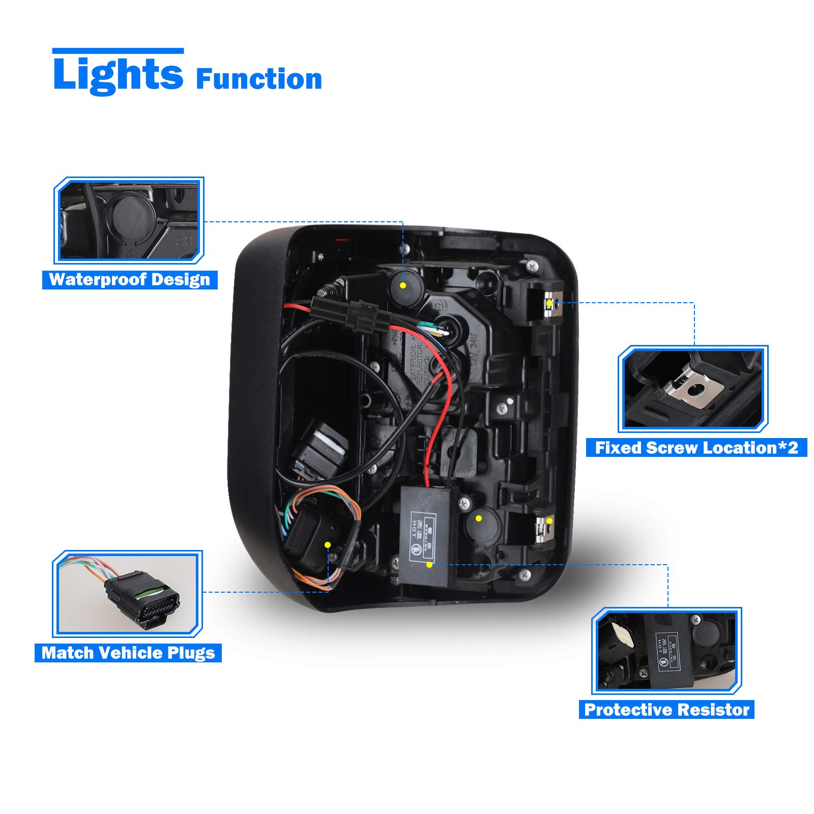 WOLFSTORM LED Sequential Tail Lights for 2019-2025 Jeep Gladiator JT | Smoked Lens Tail Light Assembly Replacement for Jeep Gladiator Pickup Truck | Upgrade for Night Driving & Off-Road Adventures
