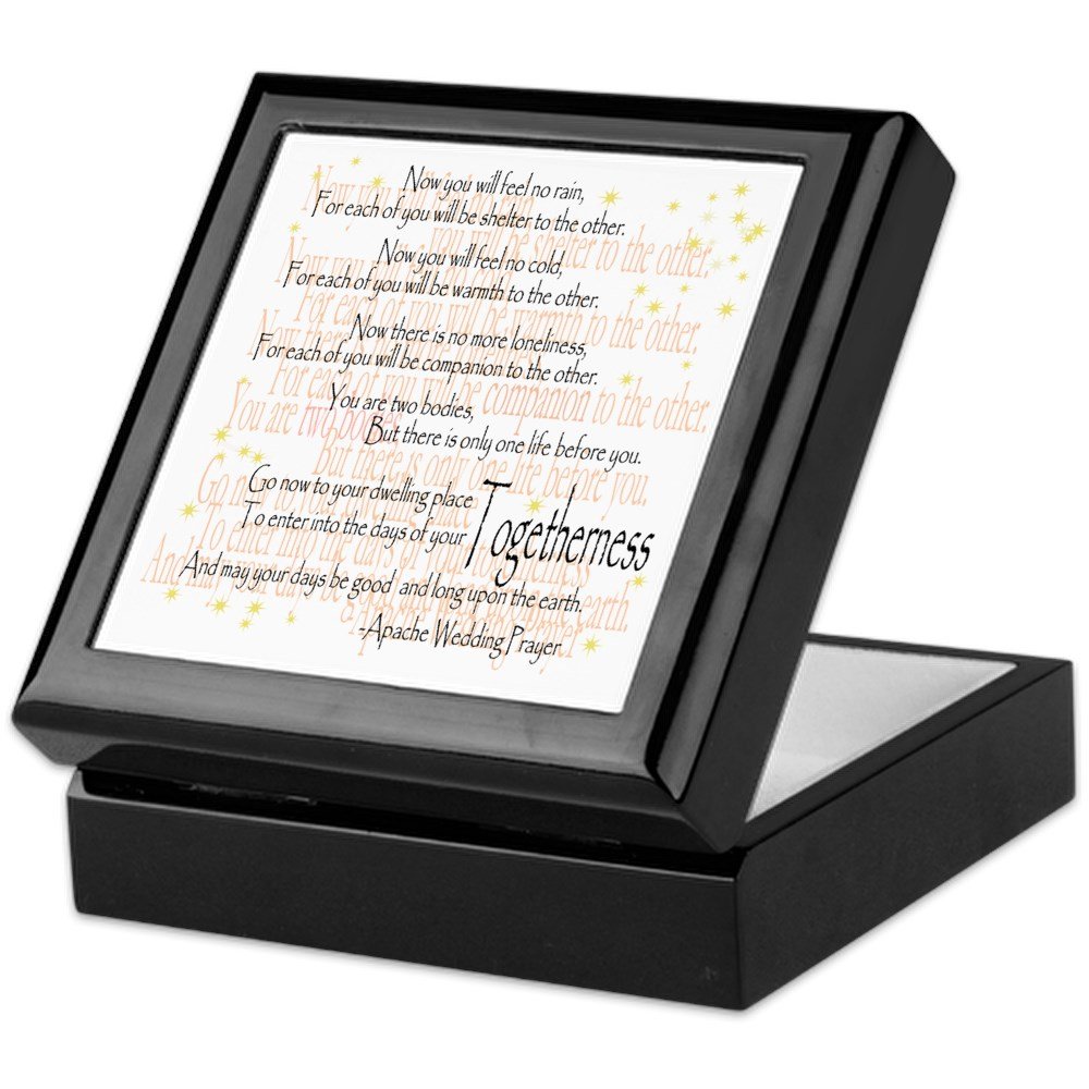 Apache Wedding Prayer Keepsake Box - Handcrafted Hardwood Jewelry Box with Velvet Lining - Perfect for Wedding Gifts, Anniversary Presents & Memory Storage