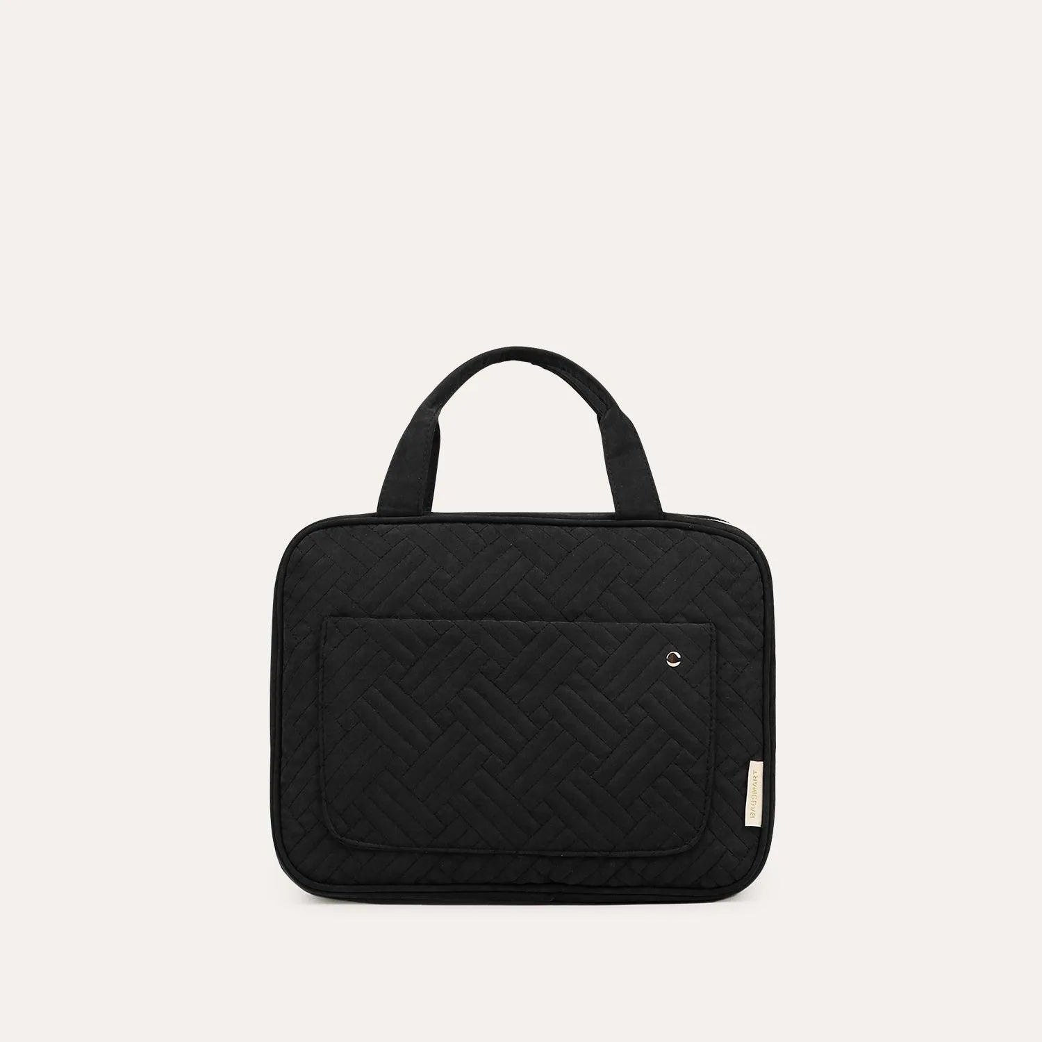 Bonchemin Black Space Saver Toiletry Bag - Compact Travel Organizer for Men & Women - Perfect for Airplane Carry-on, Gym, Camping & Business Trips