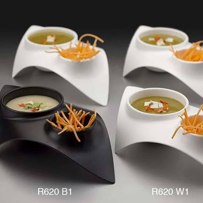 Double Tasting Bowl Set - Premium Ceramic Appetizer Bowls for Gourmet Snacks, Dips & Sauces - Perfect for Parties, Wine Tastings & Entertaining Guests