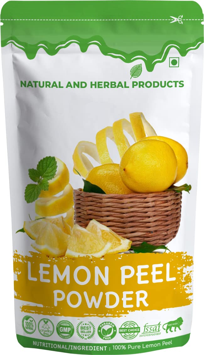 Organic Lemon Peel Powder (Citrus Limonum) - 100g | Natural Skin Brightening Face Mask & Hair Care Treatment | Evens Skin Tone | For DIY Beauty Recipes & Healthy Eating