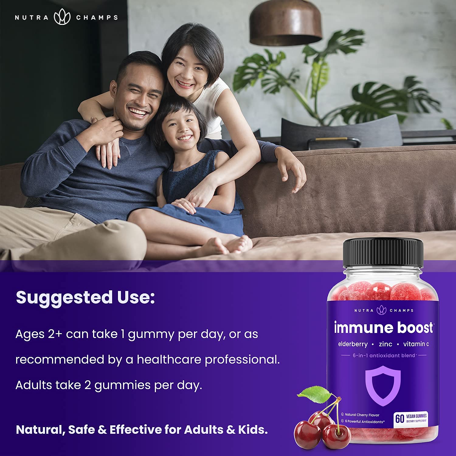 NutraChamps Vitamin C Gummies & Immune Support Gummies Bundle (4-Pack) - Delicious Immune Boosting Supplement for Kids & Adults - Perfect for Daily Wellness, Cold Season Protection & Travel Health