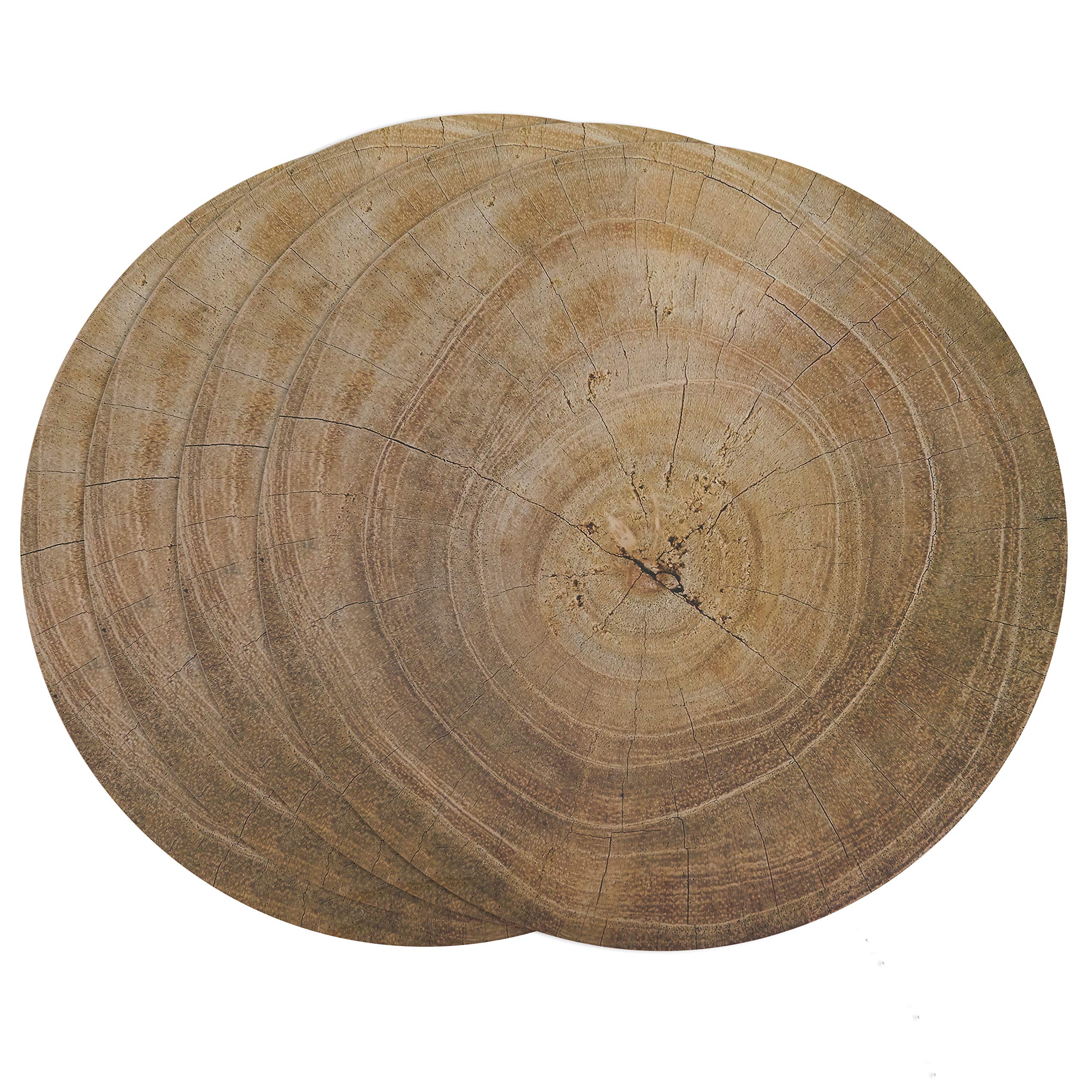 Eco-Friendly Wood Print Placemats Set of 4 - Natural Wood Grain Table Mats for Dining, Kitchen, and Home Decor - Perfect for Dinner Parties, Holidays, and Everyday Use