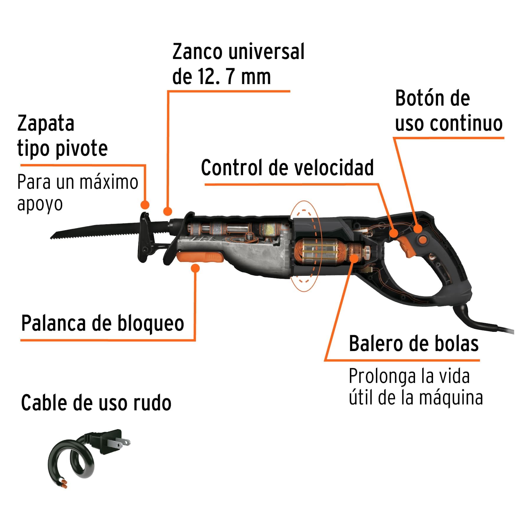 TRUPER SISA-N2 900W Heavy Duty Reciprocating Saw - Powerful Electric Cutting Tool for Wood, Metal & Demolition - Ideal for Construction, Renovation & DIY Projects