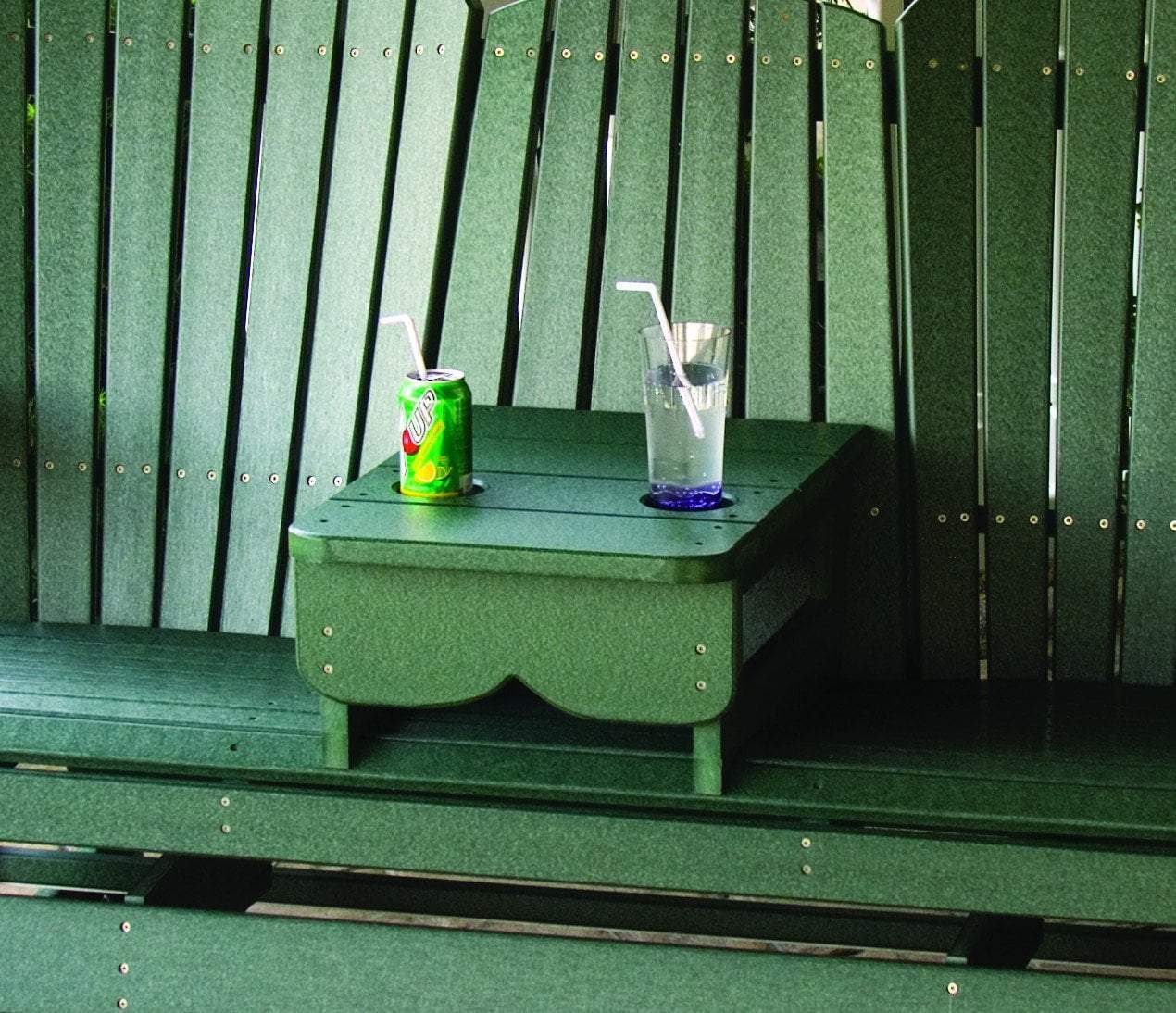 Eco-Friendly Recycled Plastic Coffee Table with Built-in Cup Holder - Perfect for Living Room, Patio, and Outdoor Gatherings