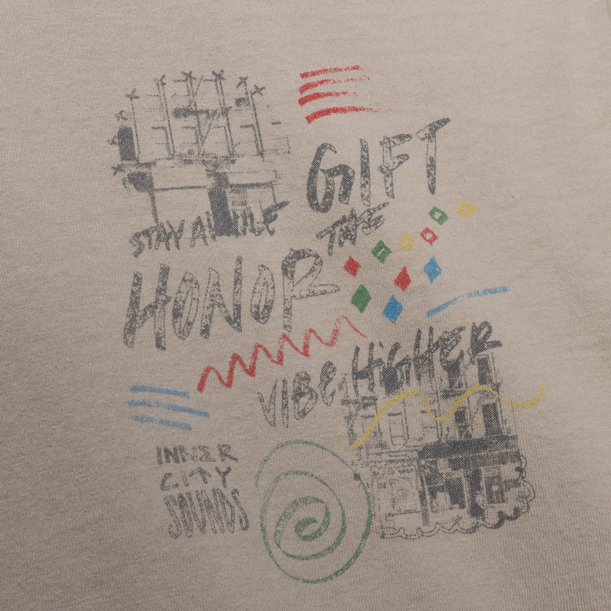 HONOR THE GIFT HTG® VIBE HIGHER Short Sleeve T-Shirt in Tan | Premium Cotton Streetwear for Men | Perfect for Casual Wear, Gym & Everyday Outfits