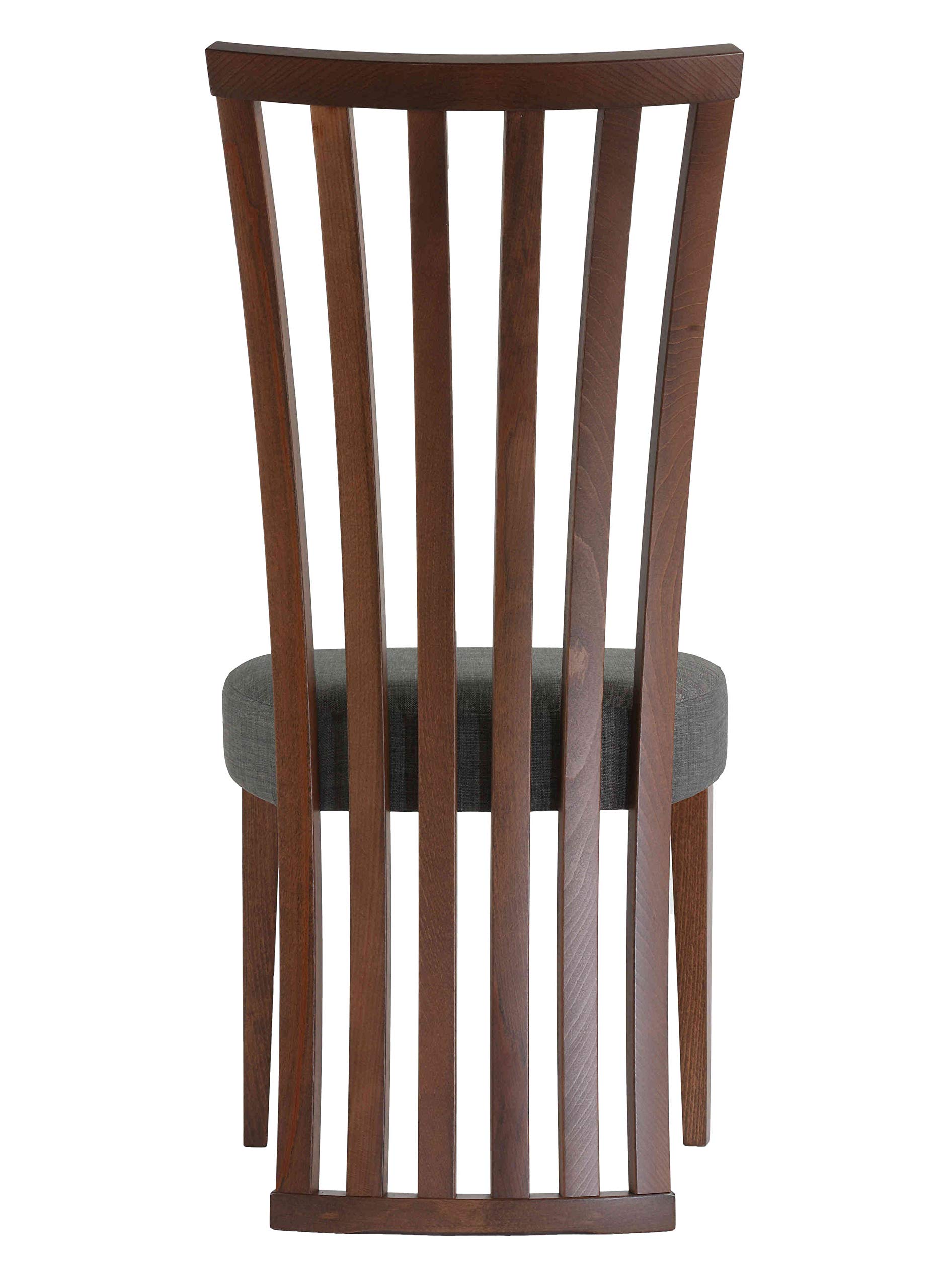 Cortesi Home Ingrid Dining Chair Set of 2 - Charcoal Fabric Upholstery with Walnut Finish - Perfect for Modern Dining Room, Kitchen, or Home Office