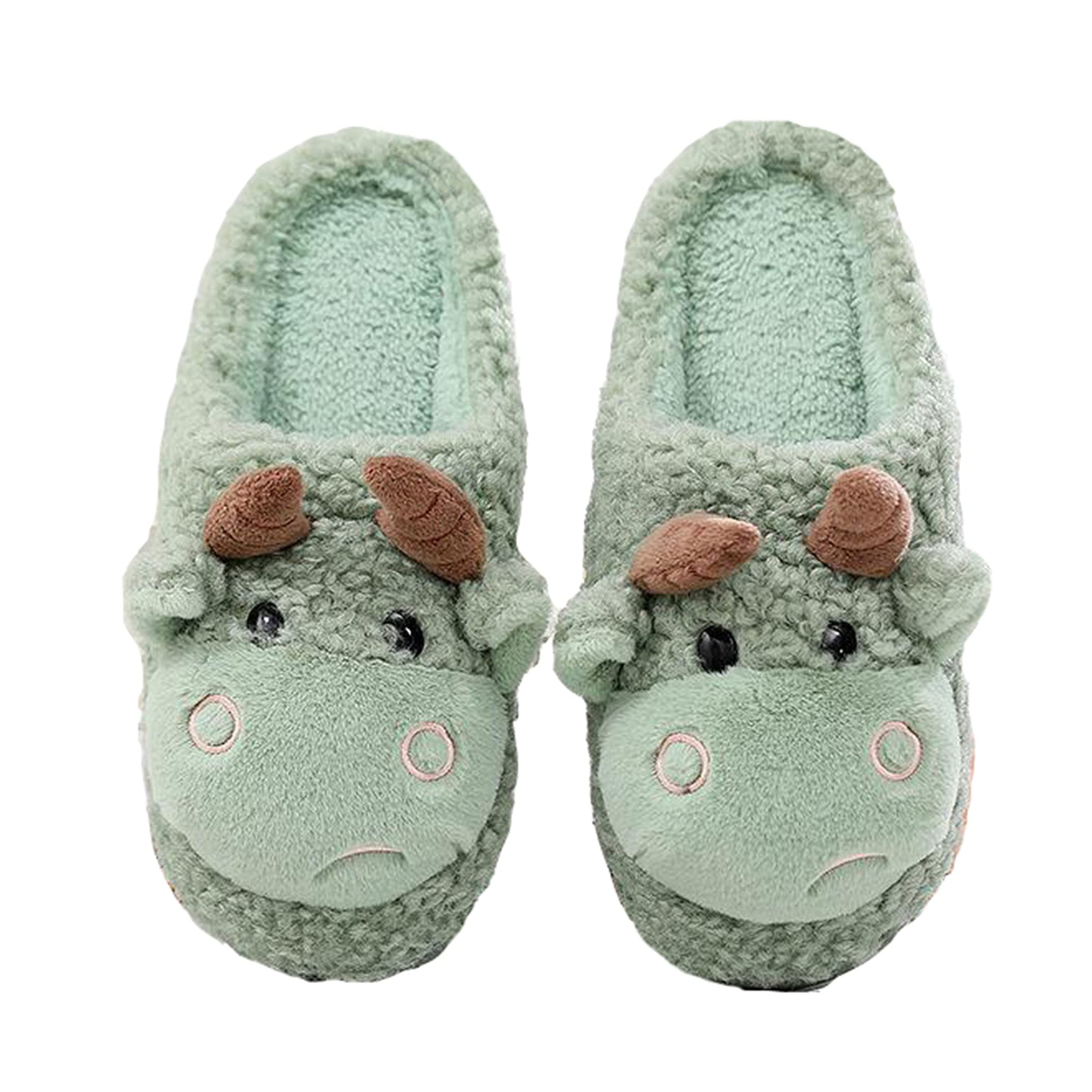YILANLAN Women's Cozy Animal Slippers - Cute Cow Print Winter House Shoes for Women & Men - Warm Indoor/Outdoor Fuzzy Slippers for Home, Lounge, and Gift Giving