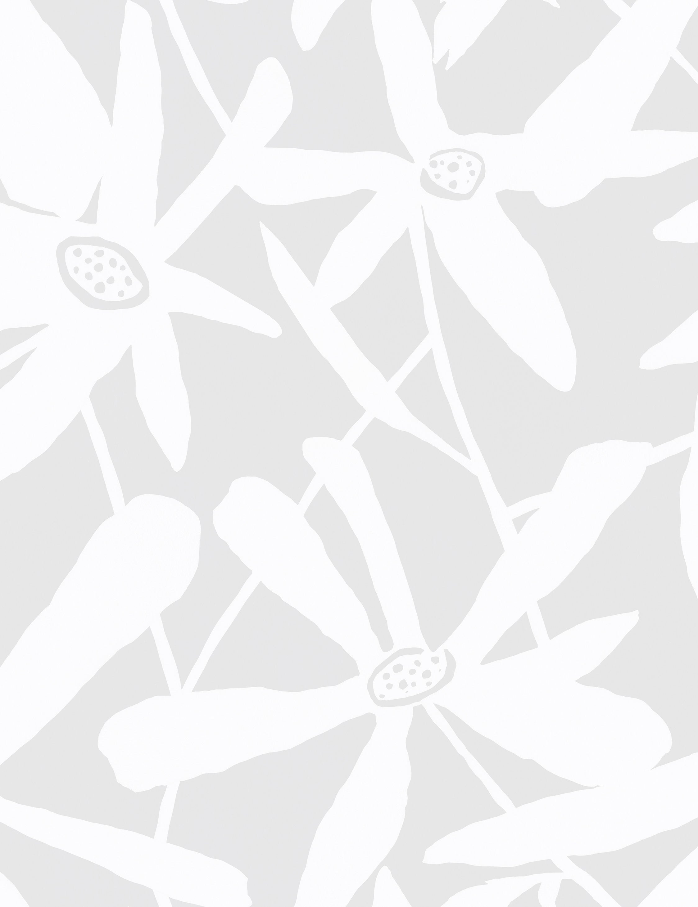 Blossom Wallpaper by Susan Hable Swatch - Elegant Gray Floral Peel & Stick Wallpaper for Bedroom, Living Room, Nursery Decor