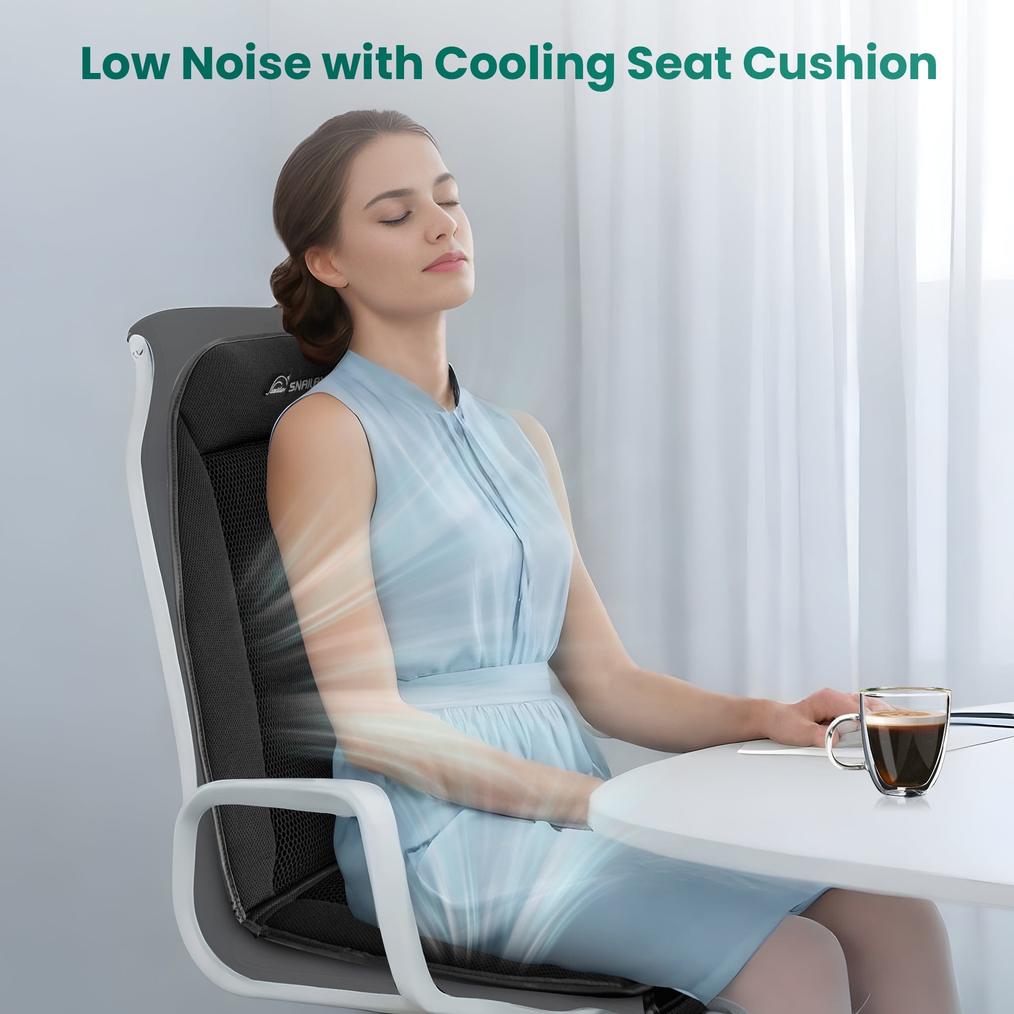 Snailax Cooling Car Seat Cover with 3 Adjustable Air Speeds - Universal Fit for Most Cars, SUVs & Trucks - USB Charging - Stay Cool on Long Drives & Road Trips