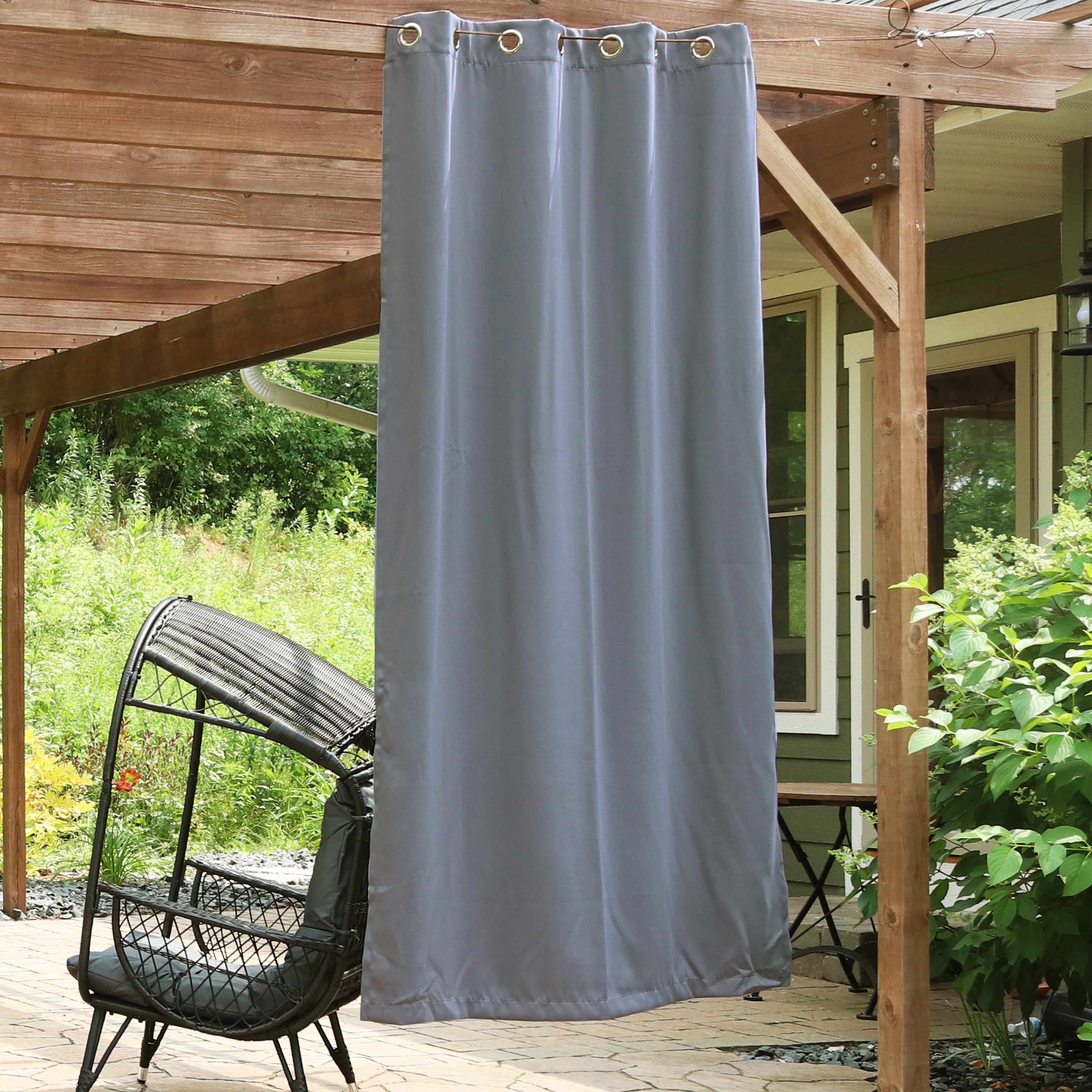 Blackout Curtain Panels with Grommet Top for Bedroom & Living Room - Sunnydaze Outdoor Light Blocking Window Drapes for Privacy & Sleep