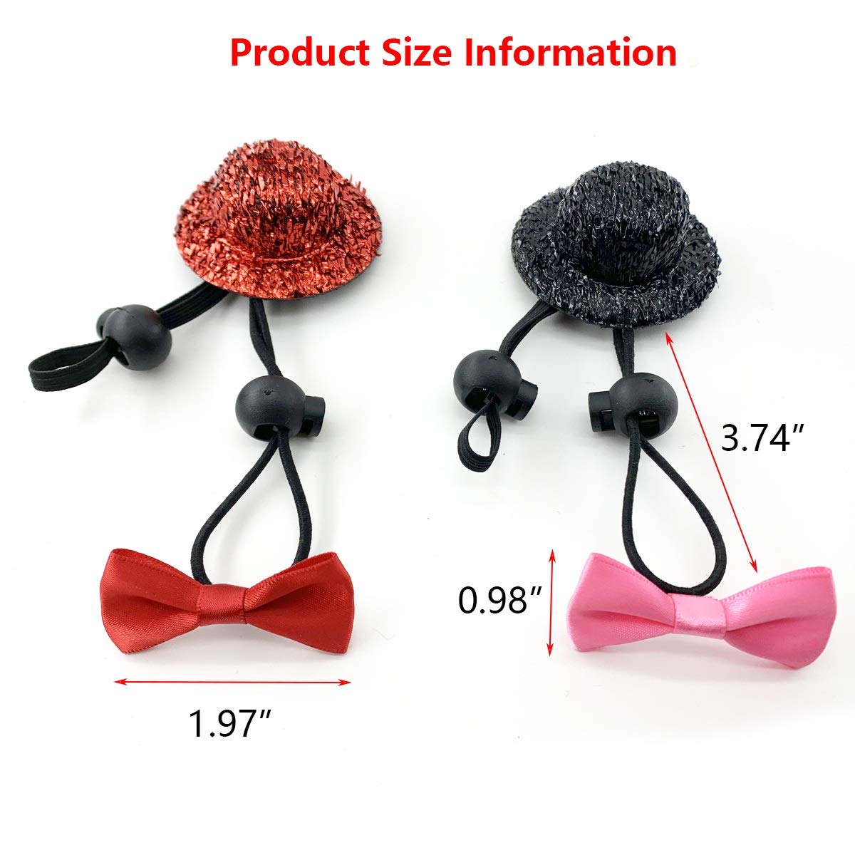 Vehomy Valentine's Day Chicken Costume Set - Adjustable Top Hat & Bowtie for Hens, Roosters, Ducks & Parrots (4-Piece Pet Accessories) | Perfect for Valentine's Photos, Farm Animal Dress-Up & Bird Costume Parties