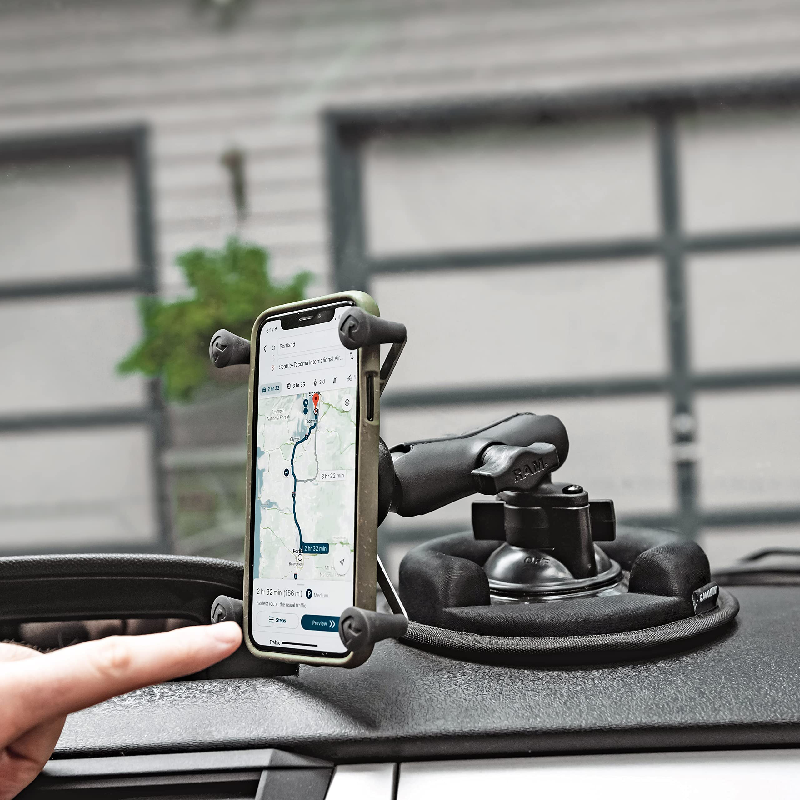 RAM Mounts Twist-Lock Suction Cup Base RAP-224-1U | Compatible with RAM B Size 1