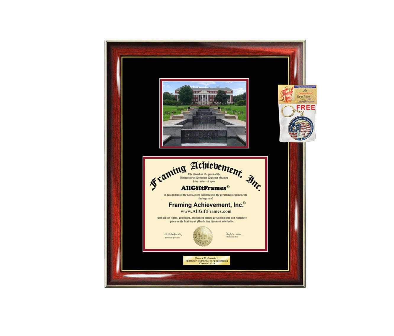 University of Maryland College Park Diploma Frame - Custom Engraved Graduation Gift for UMD Alumni (Bachelor, Masters, MBA, PhD, Doctorate) - Perfect for Displaying Degrees in Home Office or Study Room