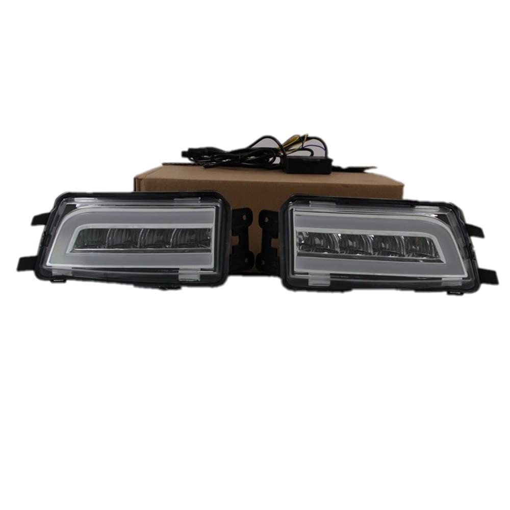 Volkswagen Passat 2016-2017 LED Daytime Running Lights (DRL) with Yellow Turn Signal - Durable Fog Lamps for Enhanced Visibility & Safety - Perfect for Night Driving and Low Visibility Conditions