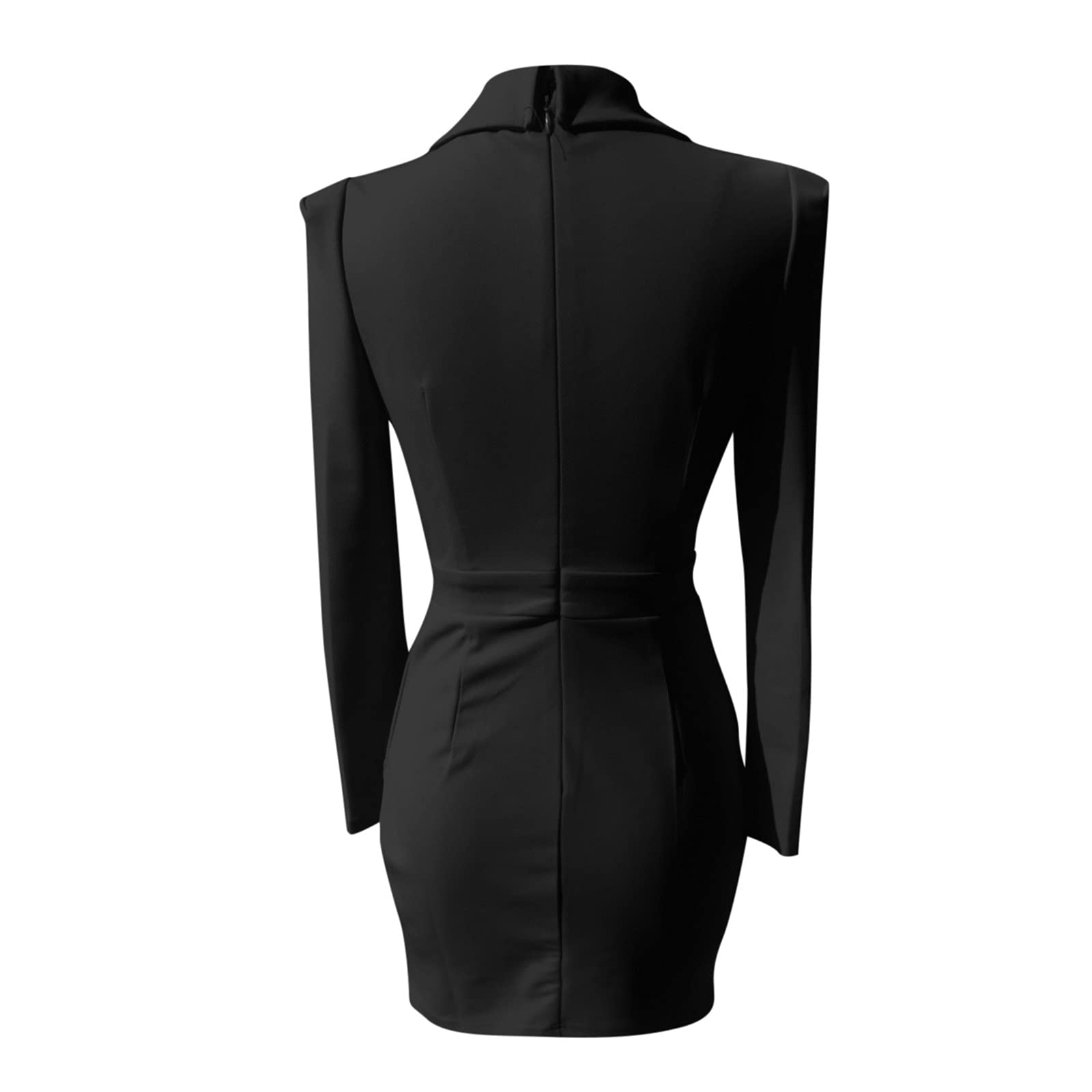 Sexy Women's Bodycon Mini Dress - Long Sleeve Ribbed Pencil Dress with Zipper, Solid Color Sheath Jumper for Night Out & Party | Perfect for Club, Date Night and Special Occasions