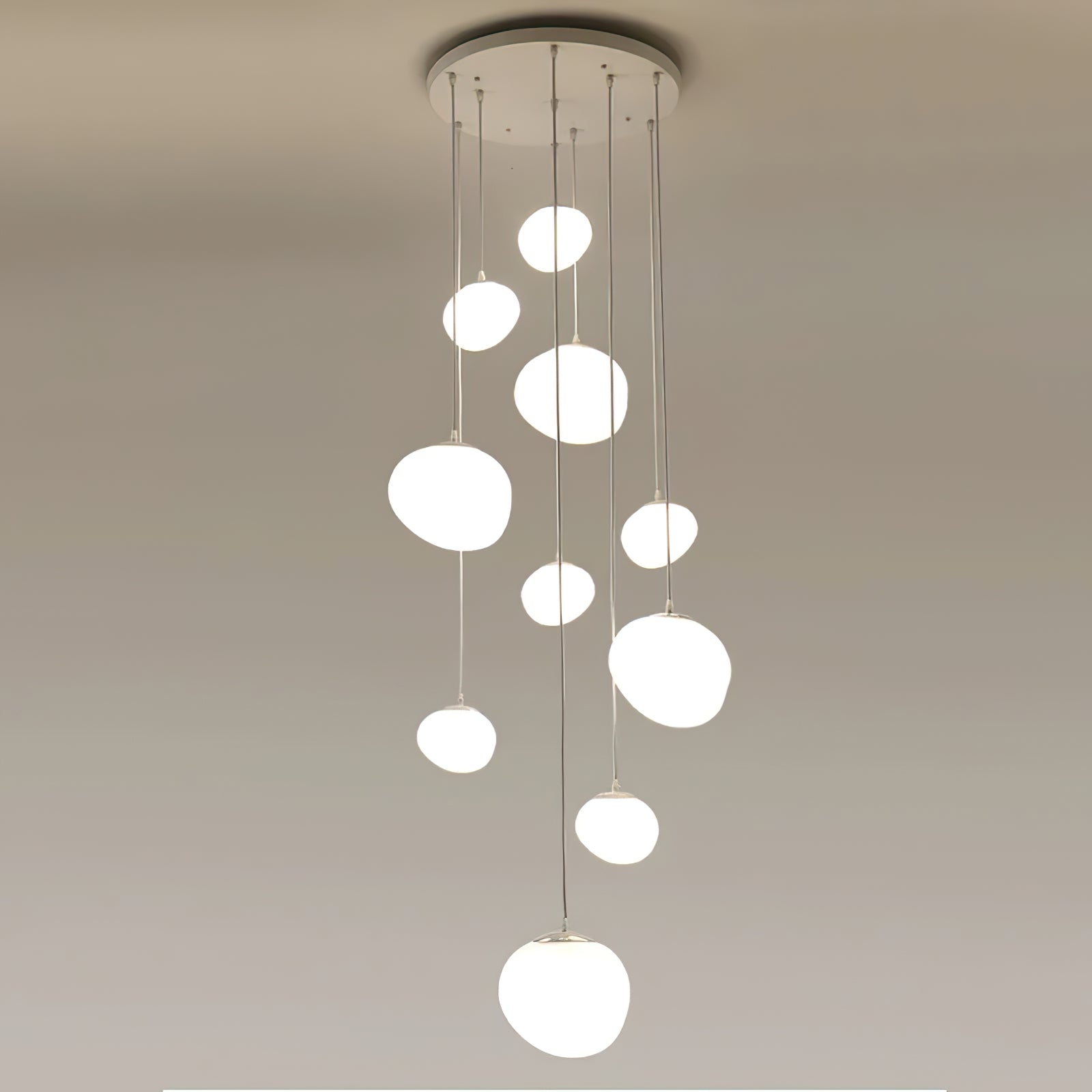 Stylish Gregg Stone Shape Glass Pendant Light - Modern Hanging Fixture for Kitchen Island, Dining Room & Bedroom Decor