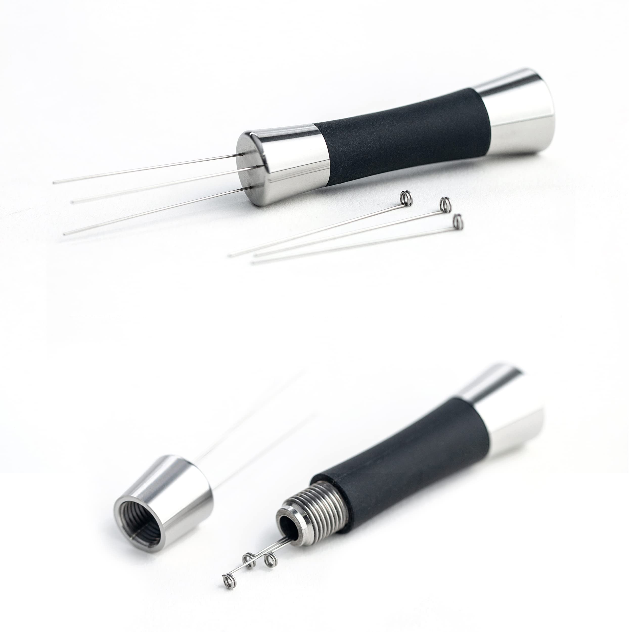 Premium Stainless Steel WDT Tool with 0.4mm Needles - 6-Pin Coffee Distributor for Even Extraction | Prevent Channeling & Improve Espresso Taste | Perfect for Home Baristas & Coffee Shops | Includes Silicone Base & Storage Case