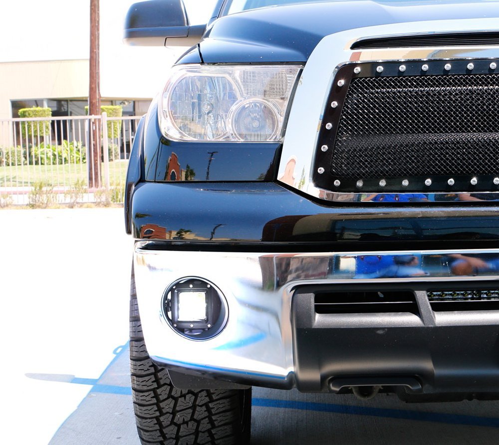 40W CREE LED Pods with Fog Lights & Bezel Covers - Complete Wiring Kit for 2007-2013 Toyota Tundra - Perfect for Off-Roading, Night Driving & Truck Customization