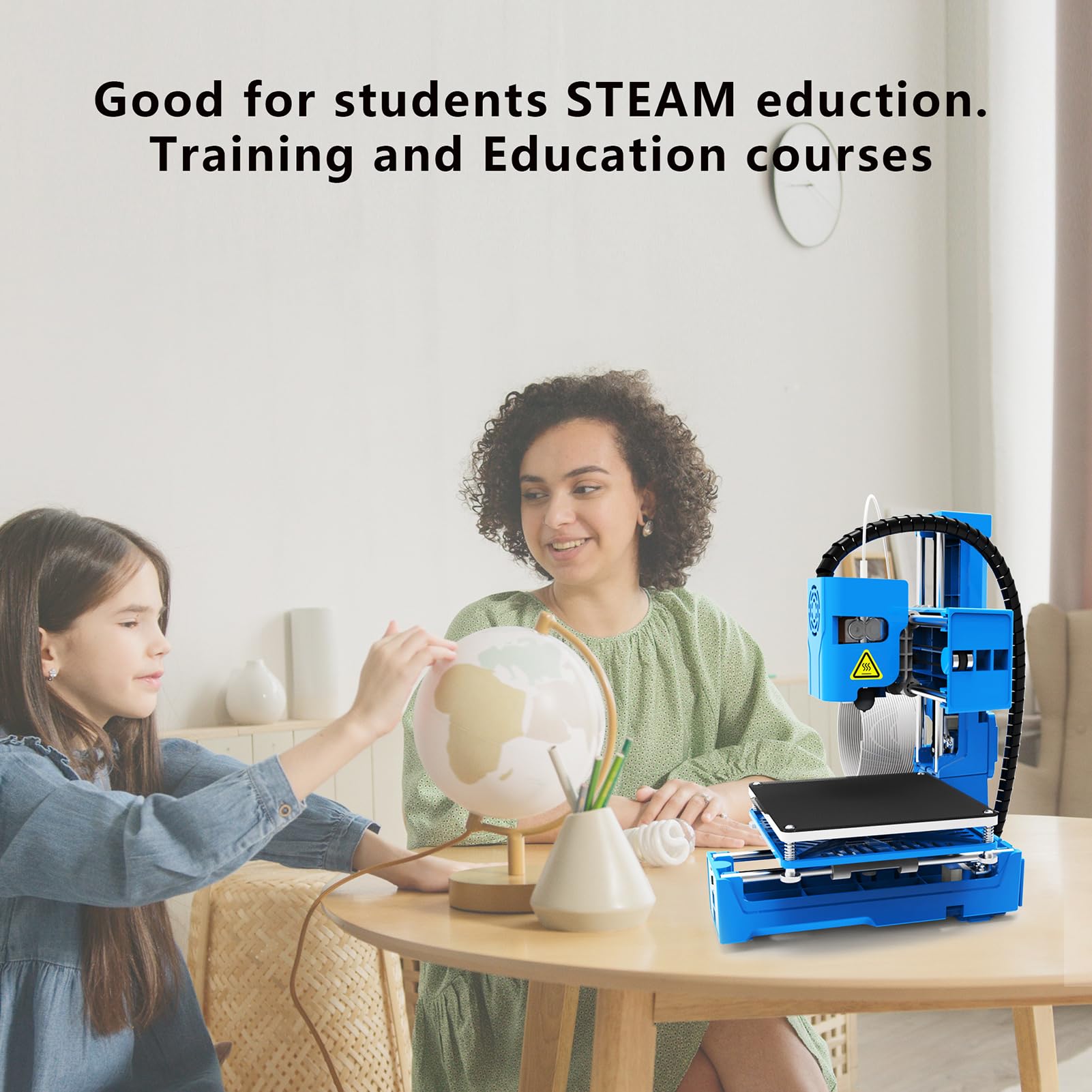 K9 Mini 3D Printer for Kids & Beginners - Compact 100x100x100mm Desktop Printing Machine with Removable Build Plate, One-Button Operation, TF Card Slot & PLA Sample Filament - Perfect for Home Education, STEM Projects & Creative Toy Making