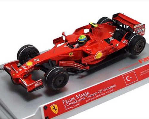 Hot Wheels 1/18 Scale Felipe Massa Ferrari F1 Turkish GP Hat Trick Diecast Model Car - Collectible Formula 1 Racing Replica for Display & Gift Giving