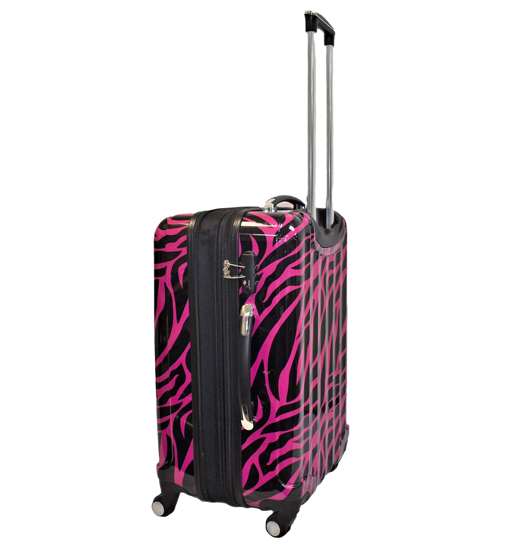 Expandable Hardside Spinner Luggage with TSA Lock - Lightweight Durable Suitcase for Travel, Business Trips & Vacations (Zebra Print)