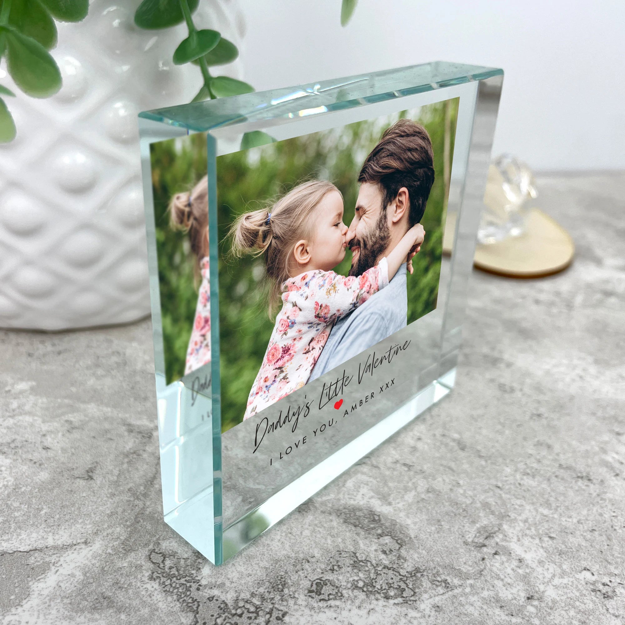 Personalized Little Valentine's Photo Red Heart Crystal Keepsake - Perfect for Anniversary Gifts, Wedding Favors & Romantic Souvenirs
