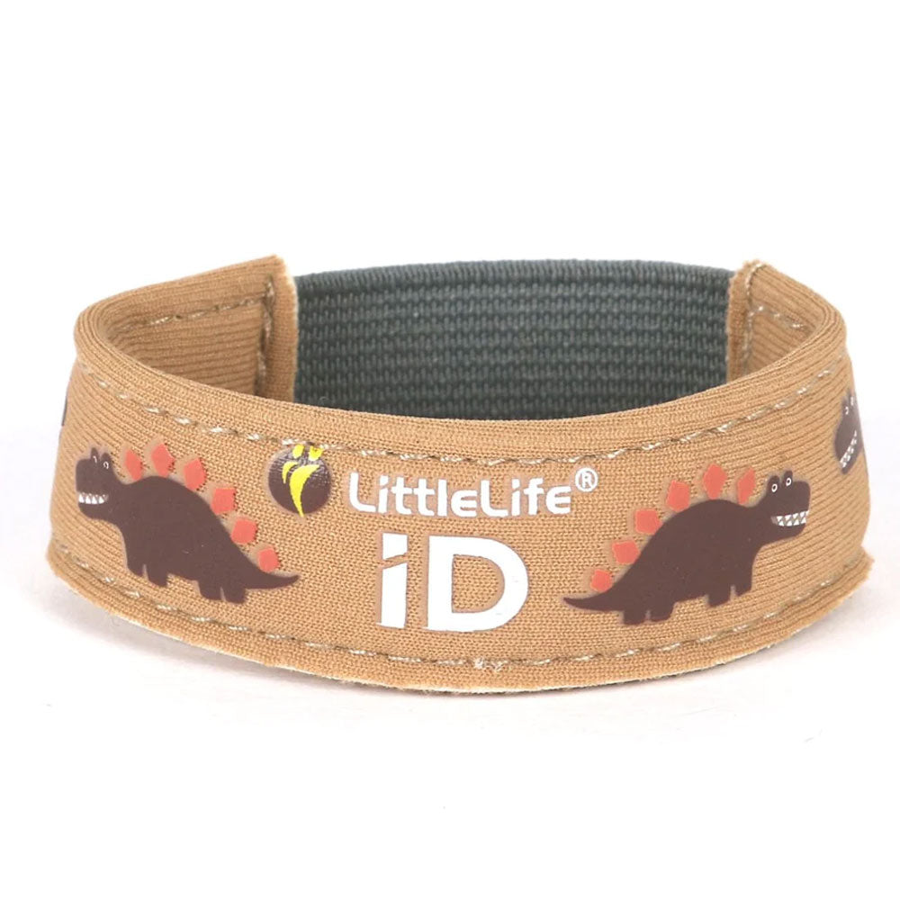 LittleLife Dinosaur Identification Wristband for Kids - Adjustable Safety ID Bracelet with 12 Dinosaur Names - Perfect for Theme Parks, Zoos & Family Outings