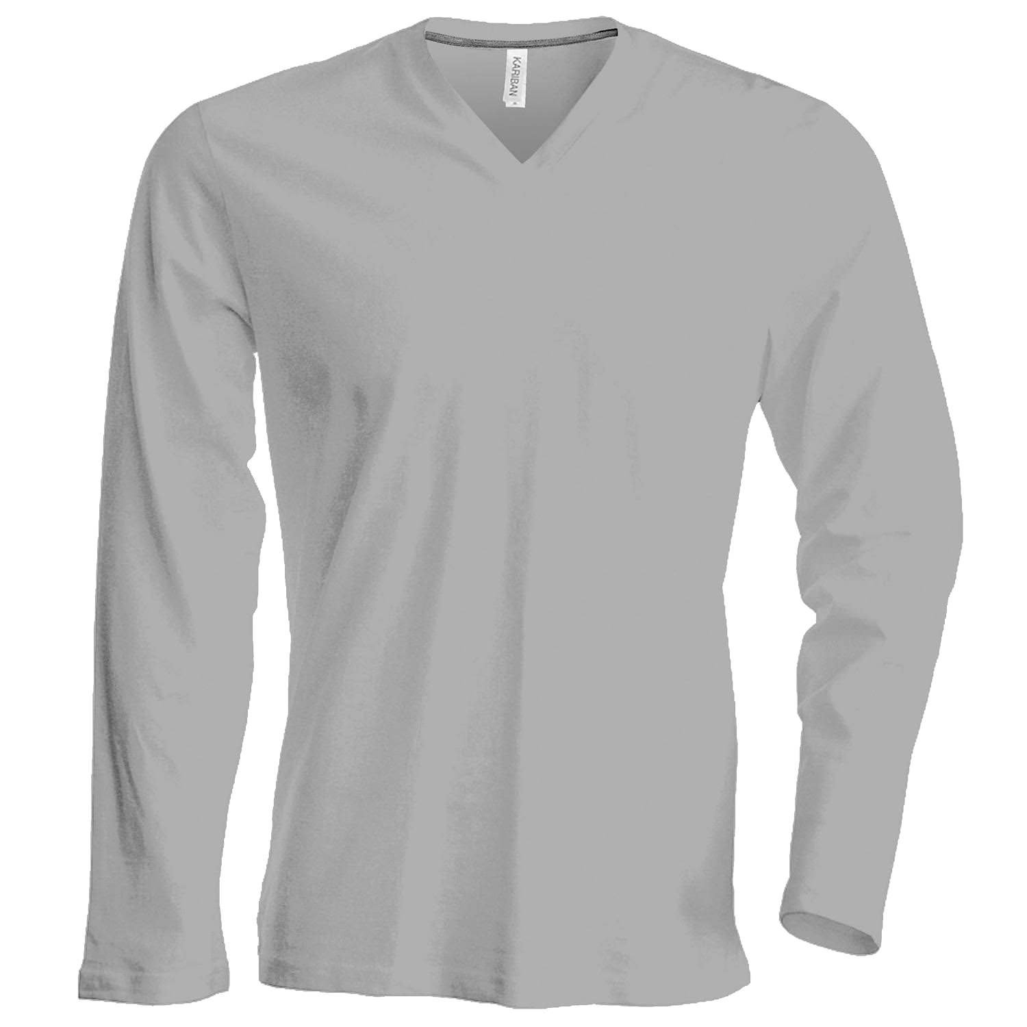 Premium Long Sleeve V-Neck T-Shirt for Men - Soft Cotton Crew Neck Tee - Navy Blue Casual Shirt - Size Large - Perfect for Work, Gym & Everyday Wear