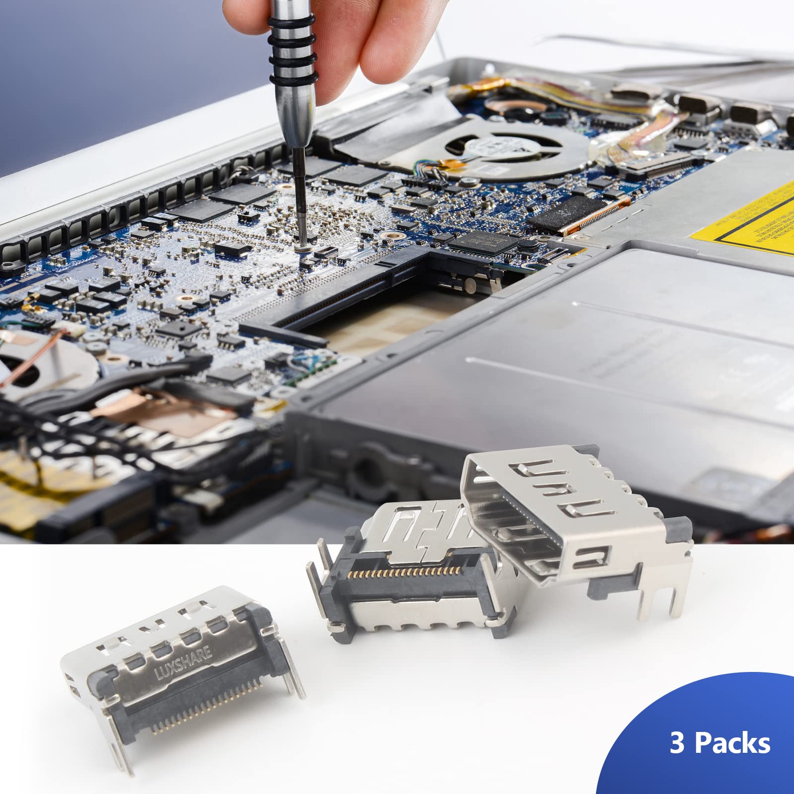 3PCS HDMI Port Socket Connector Replacement for Sony PlayStation 5 PS5 Console - Repair Jack Interface Connector for Gaming & Home Entertainment Setup