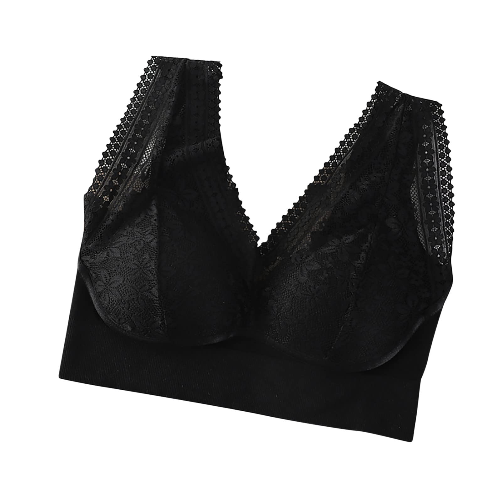 Wire-Free Lace Sports Bra for Women - Yoga & Workout Comfort