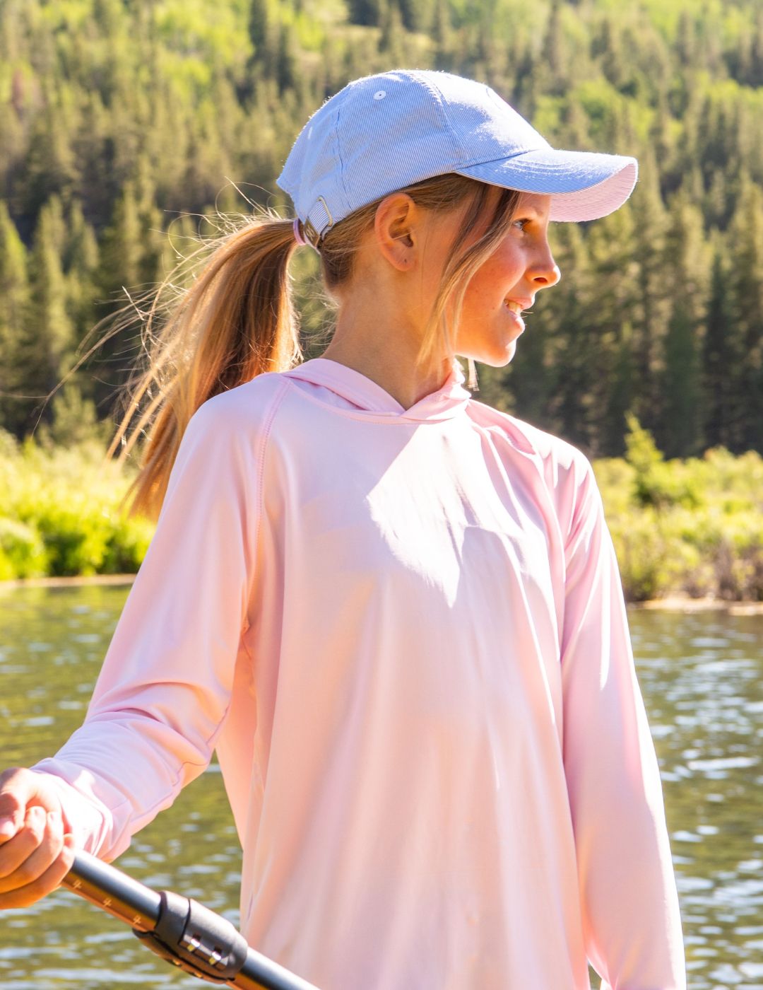 Marley Youth Girls' UV Protection Hooded Sun Shirt - UPF 50+ Rash Guard for Swimming, Beach & Outdoor Activities