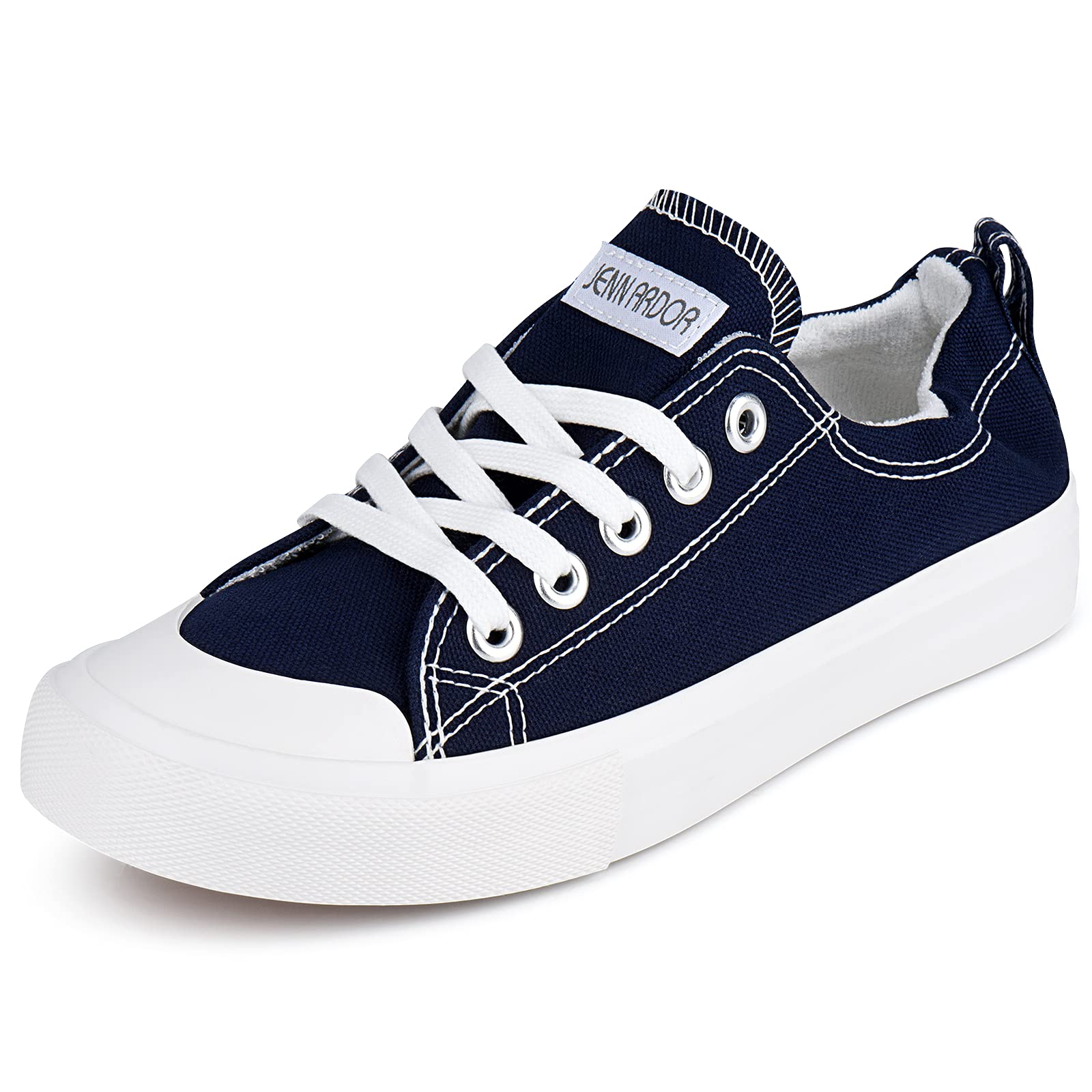 **JENN ARDOR Women's Low Top Slip-On Canvas Sneakers - Comfortable Casual Walking Shoes for Everyday Wear, Work & Travel**