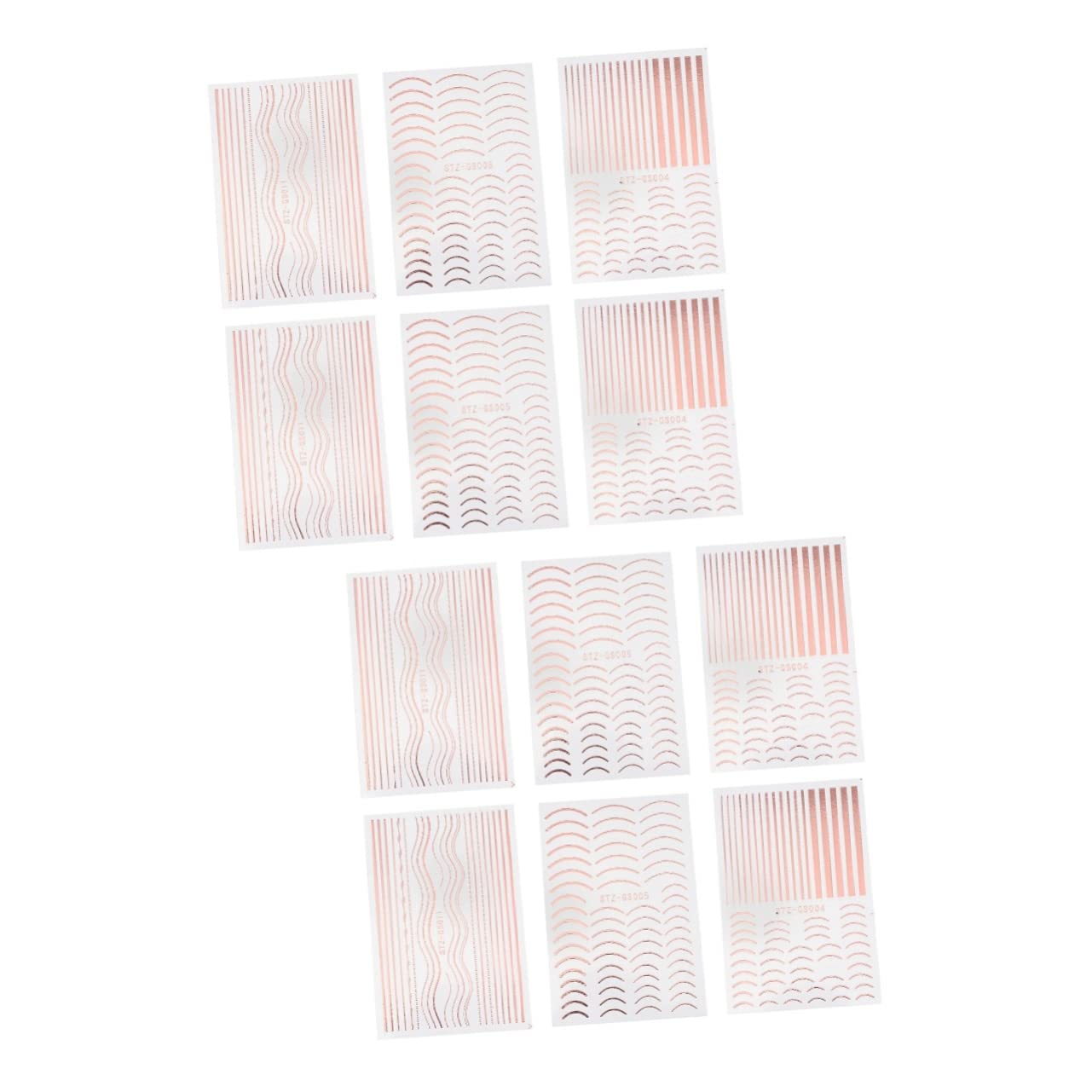 Beaupretty 12 Pcs Metallic Nail Art Stickers - Self-Adhesive Nail Decals for Creative Nail Designs - Perfect for Manicures, DIY Nail Art, and Special Occasions
