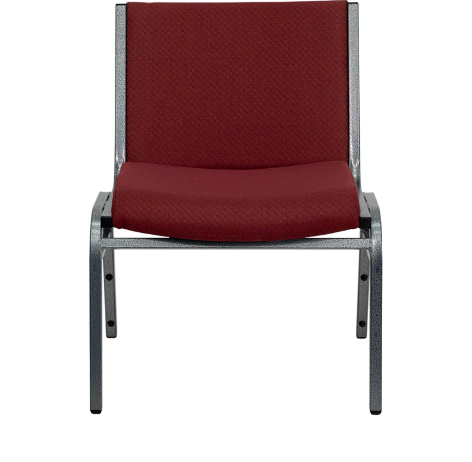 Flash Furniture HERCULES Series Big & Tall 1000 lb. Capacity Burgundy Fabric Stacking Chair with Ganging Bracket - Heavy Duty Office, Conference Room, and Event Seating Solution