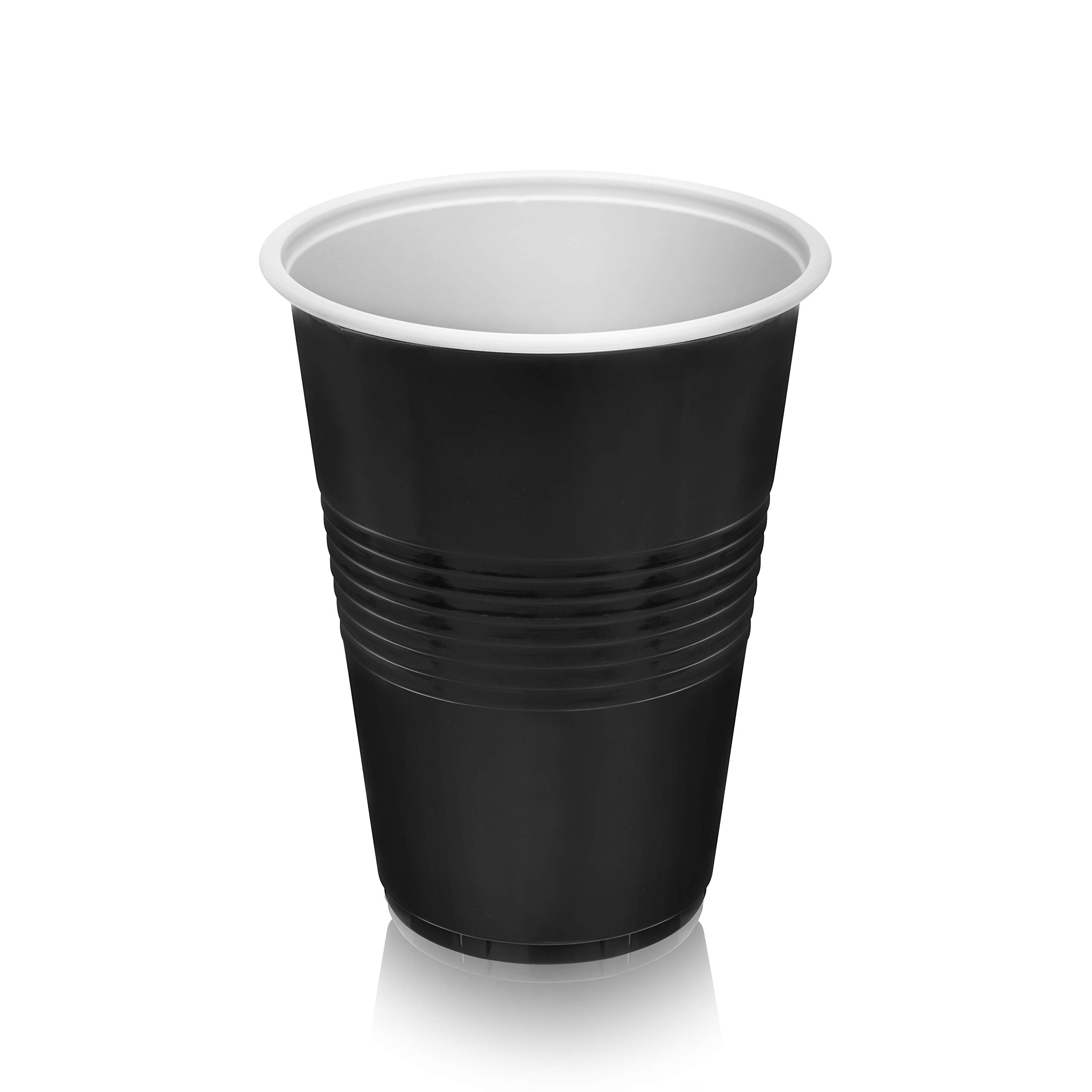 **50-Pack True Black 16oz Disposable Plastic Cups for Parties, Beer Pong, BBQs & Events - Heavy-Duty Drinking Cups for Soda, Cocktails & Beverages**
