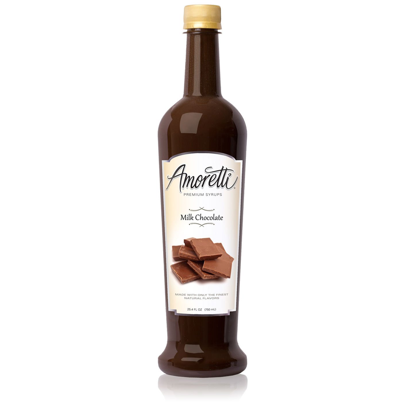 Amoretti Premium Milk Chocolate Syrup - 25.4oz (Pack of 12) | Barista-Grade Flavoring for Coffee, Cocktails, Desserts & Baking