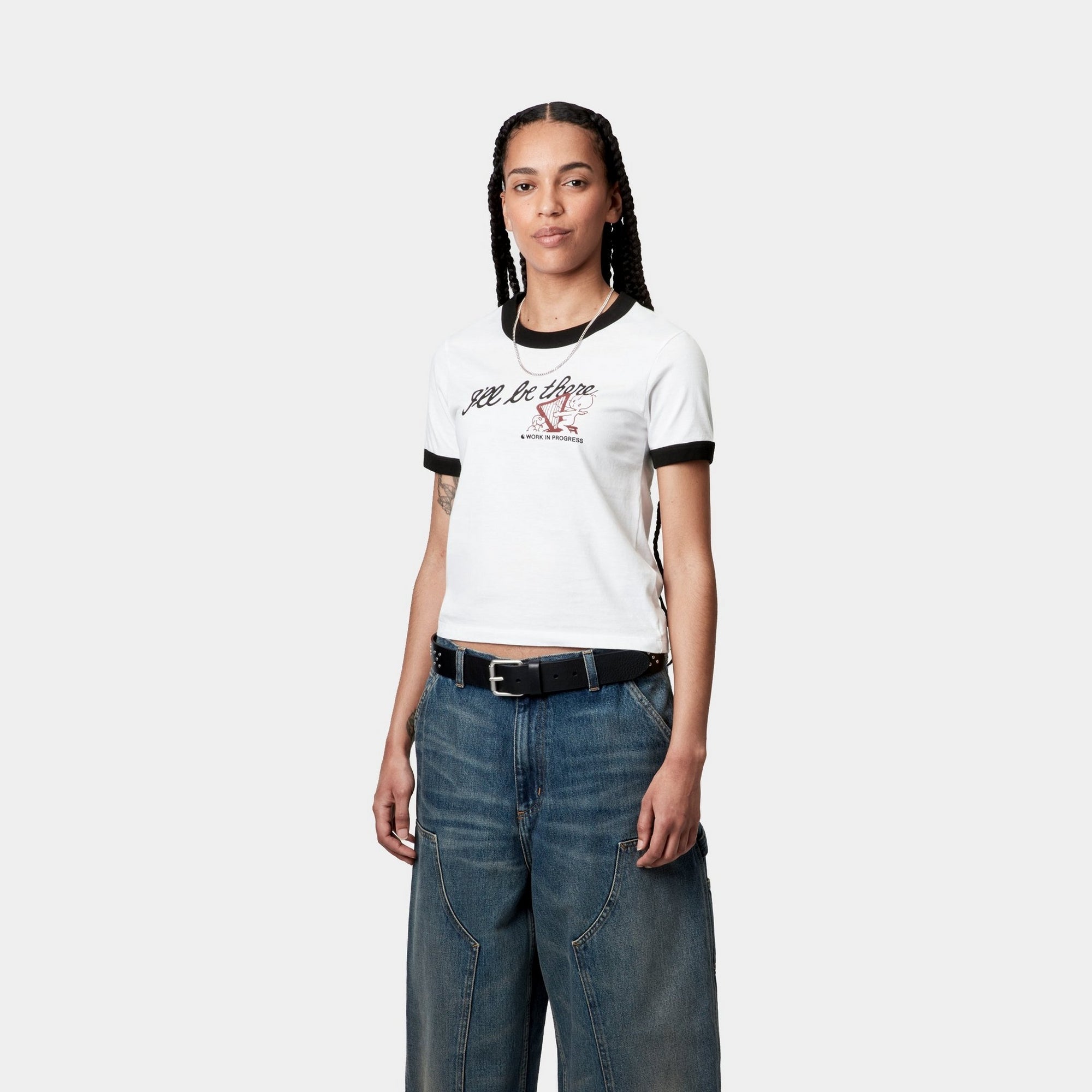 Women's 'I'll Be There' T-Shirt - Soft Cotton White Tee for Casual Wear, Outings & Everyday Comfort | Trendy & Comfortable