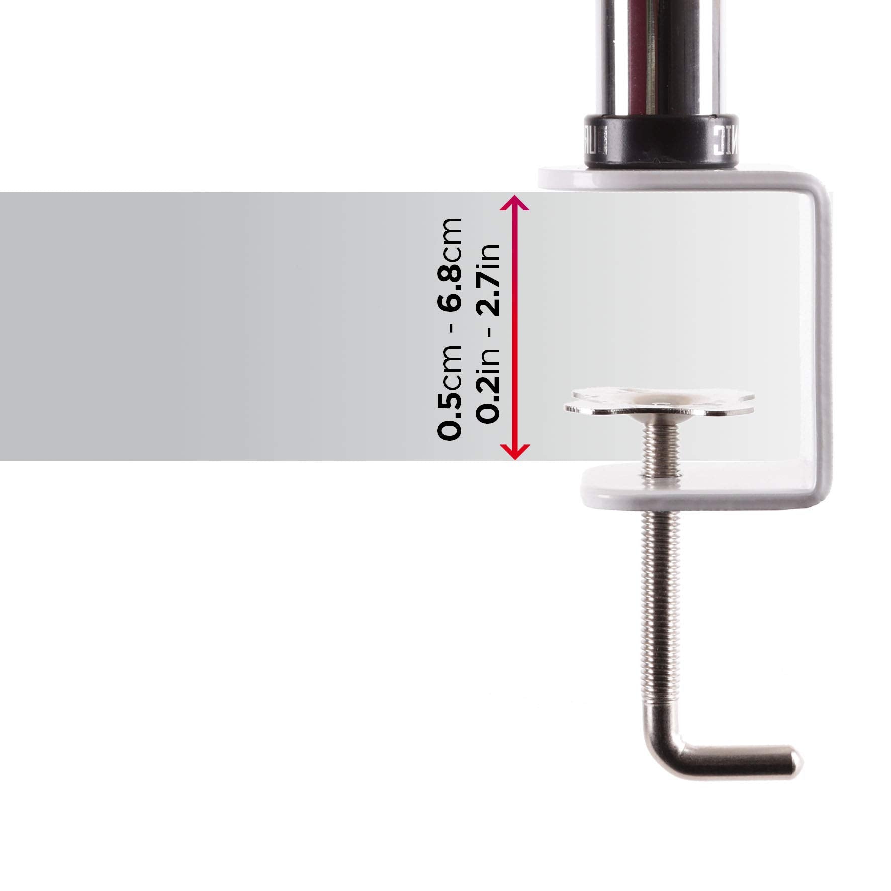 Duronic DM252 WE Dual Monitor Stand - Adjustable White Twin Monitor Arm for 13-27