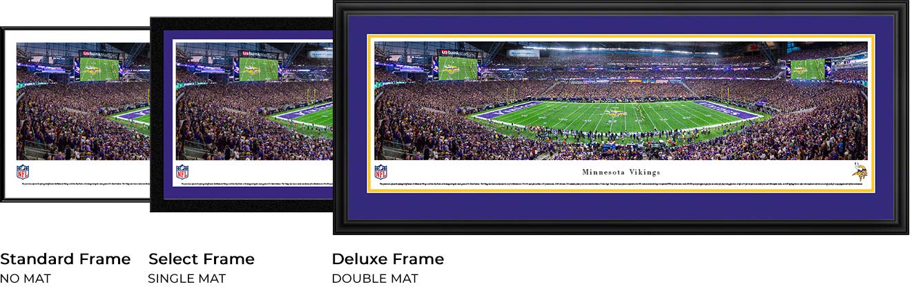 Minnesota Vikings - First Game at US Bank Stadium - Blakeway Panoramas NFL Posters - Perfect for Vikings Fans, Game Room Decor, and Sports Memorabilia Collectors