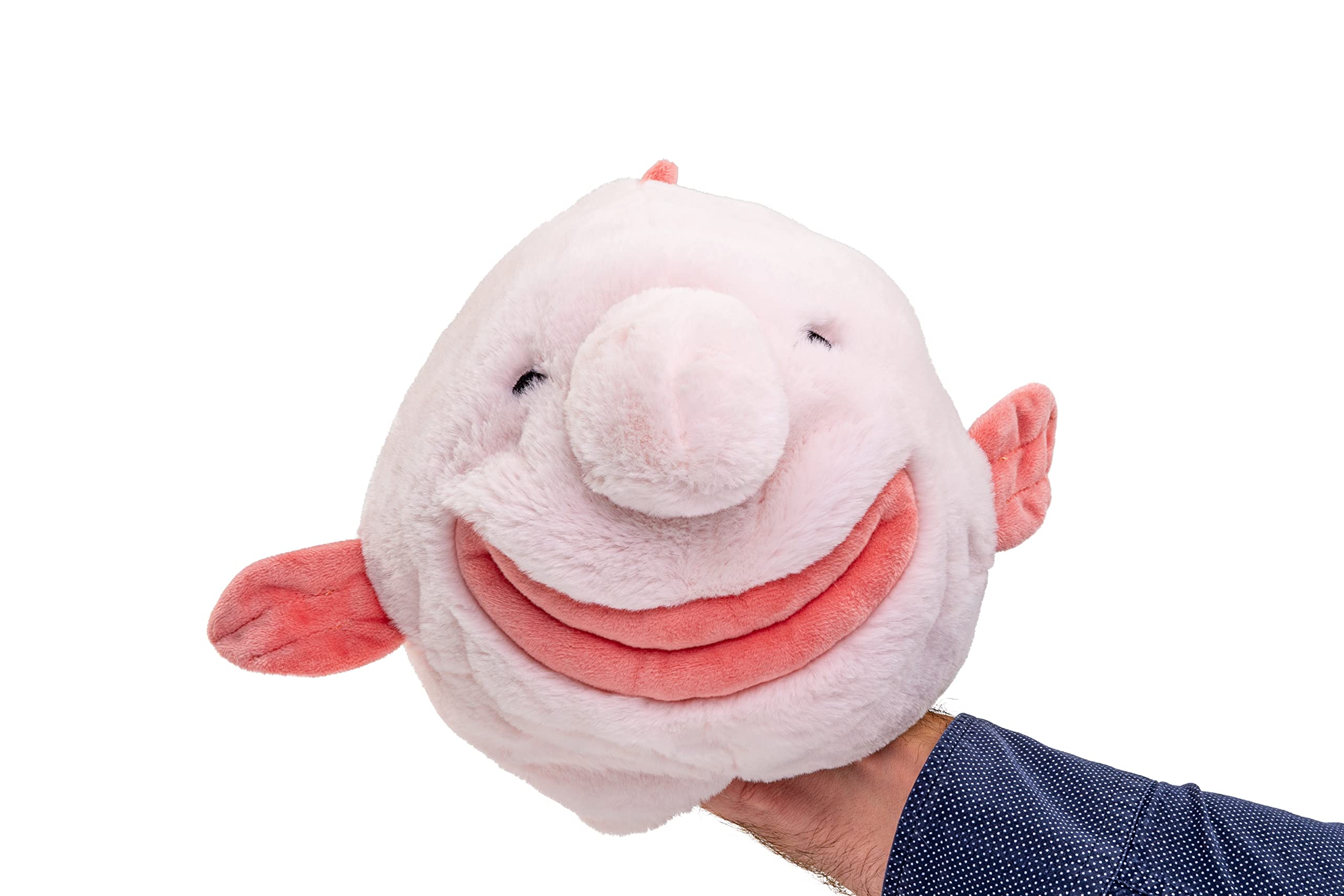 Uni-Toys Reversible Blobfish Plush Toy - 29 cm Stuffed Fish Flip Doll - Cute Pink, Light Pink & Black Soft Toy for Kids | Perfect Gift for Birthdays, Cuddling & Collectors