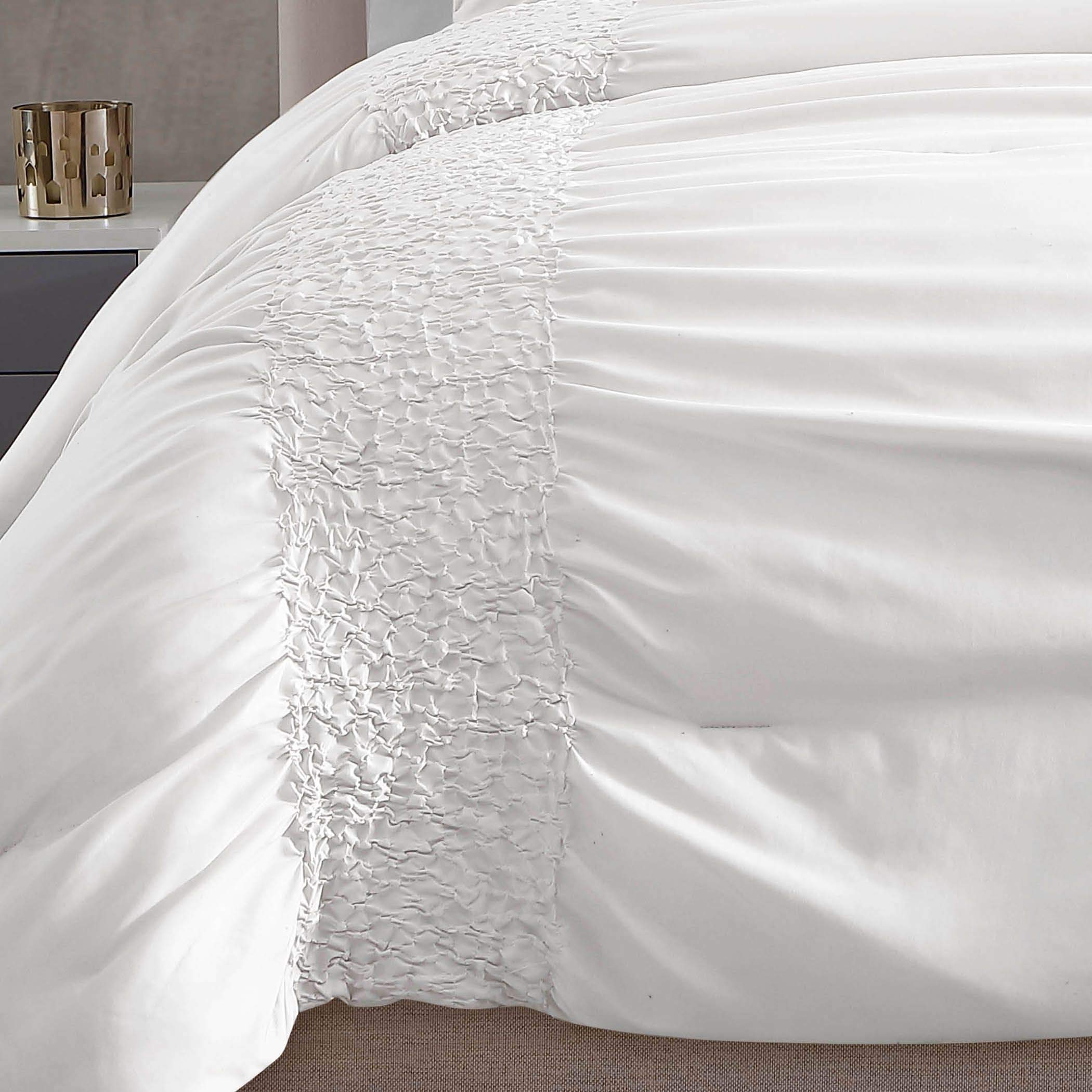 Riverbrook Home Allison 4-Piece Twin Comforter Set - Soft White Bedding for Kids & Teens | Perfect for Nursery, Bedroom Decor & Cozy Sleep
