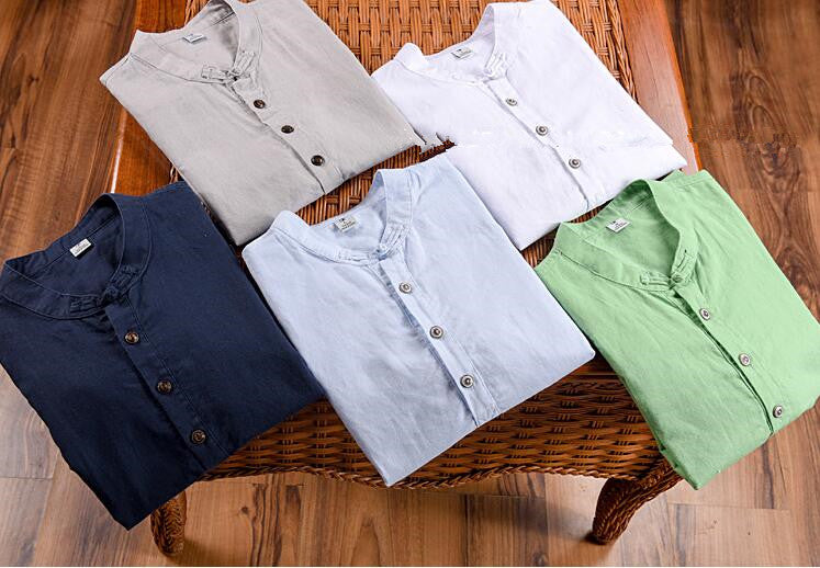 Antonio's Premium Linen Cotton Blend Short Sleeve Shirt for Men - Breathable & Comfortable Casual Wear for Summer, Travel, and Outdoor Activities